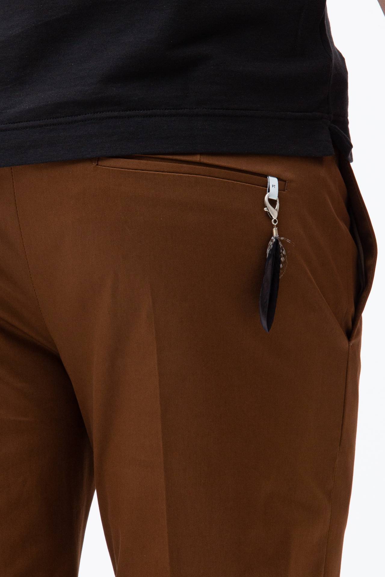 Pantalone in cotone raso stretch