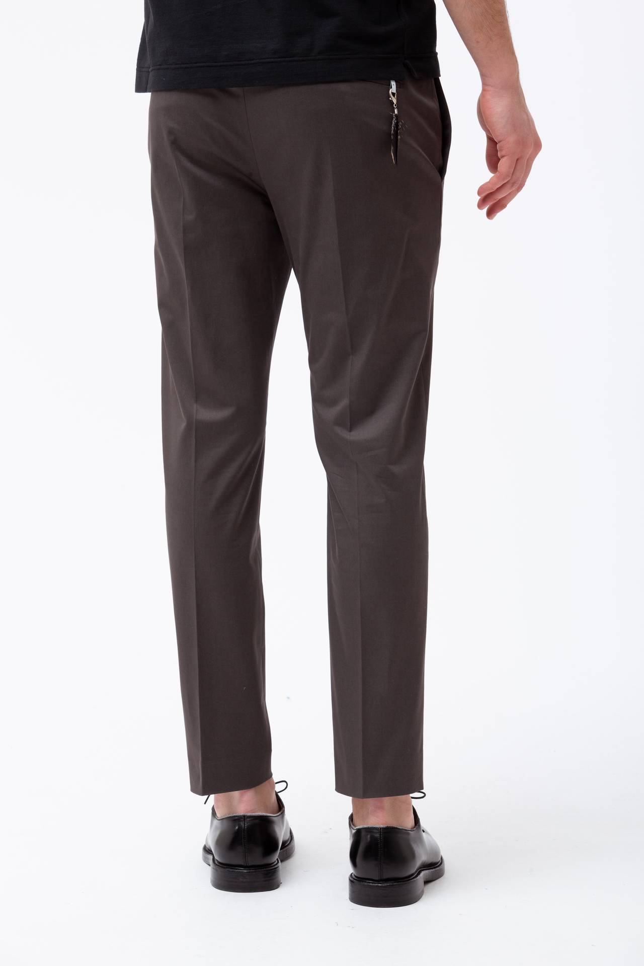Pantalone in cotone raso stretch