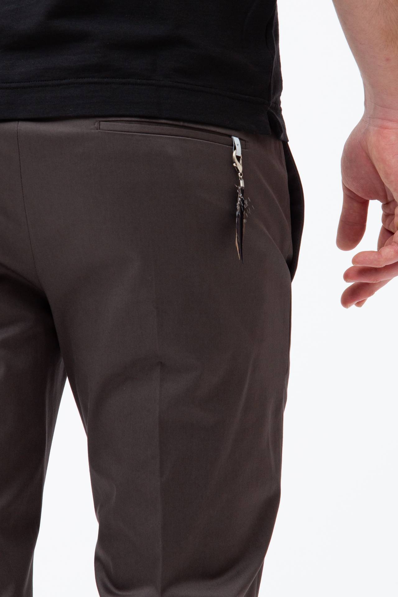 Pantalone in cotone raso stretch