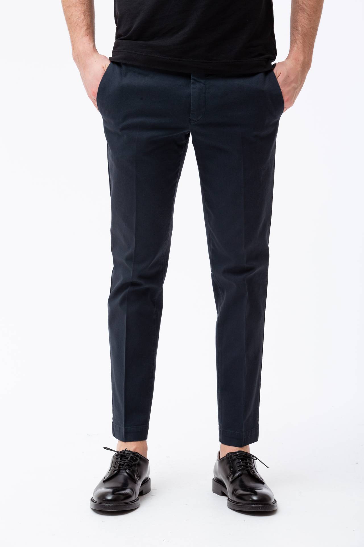 Pantalone in cotone operato stretch