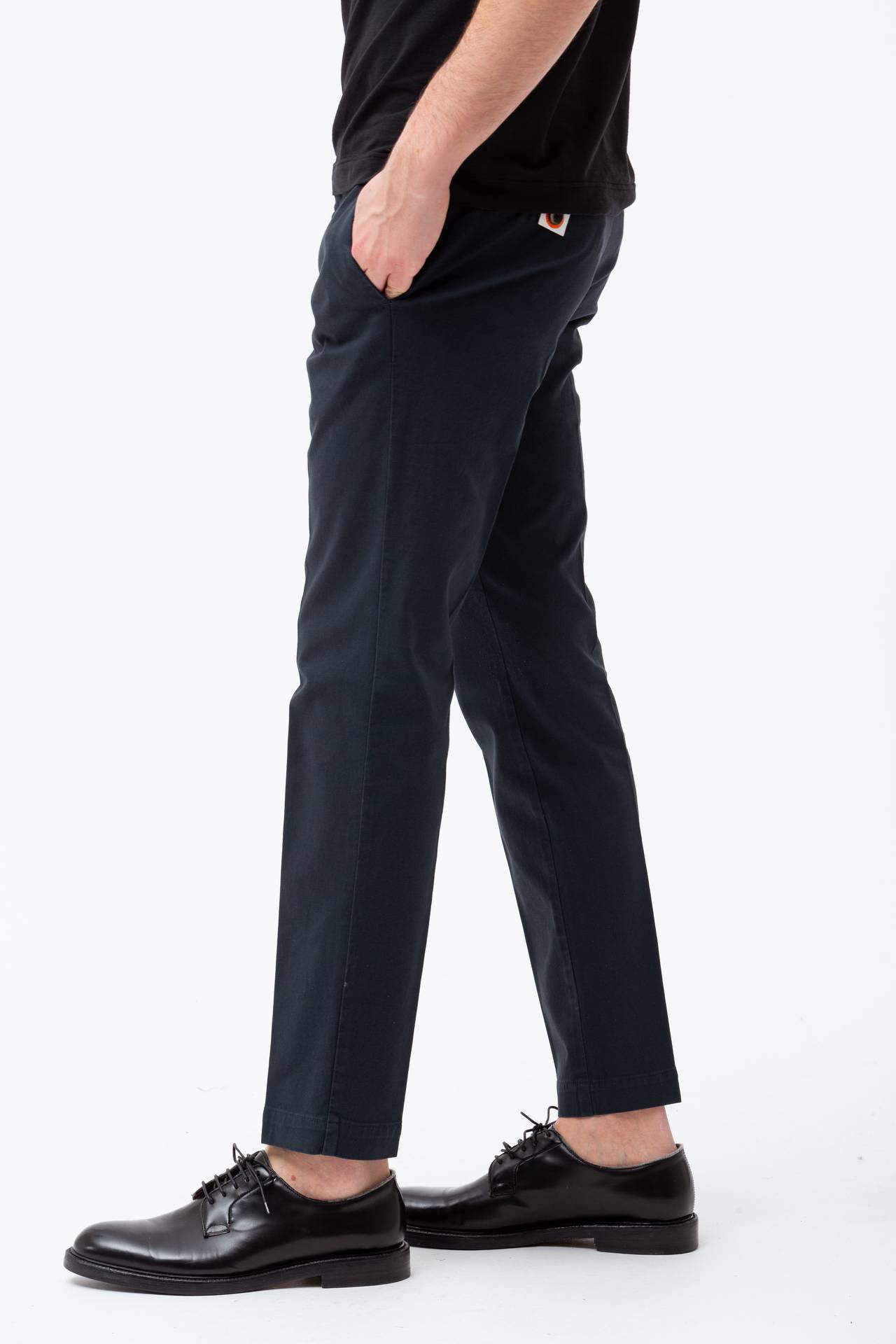 Pantalone in cotone operato stretch