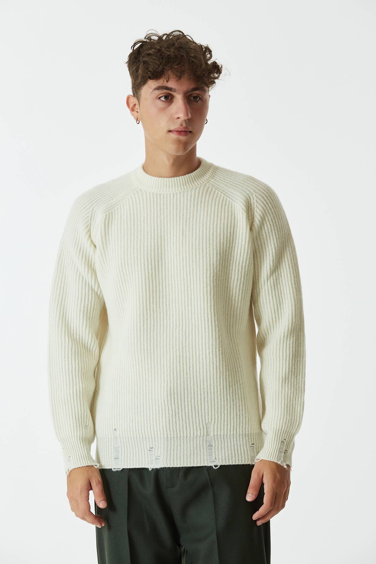 Maglia misto cashmere avorio