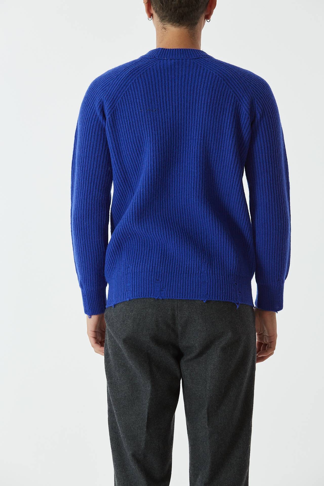 Maglia misto cashmere bluette