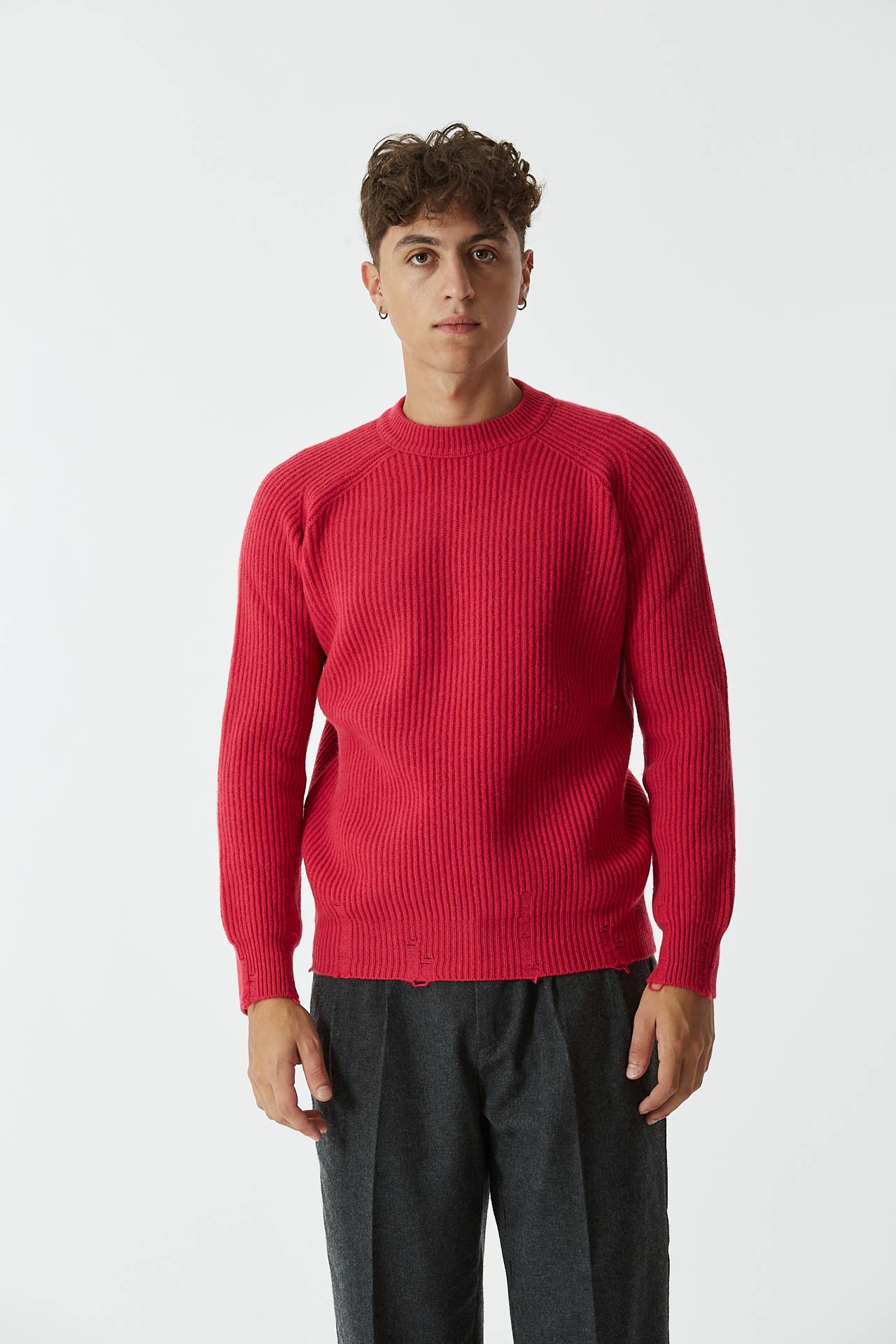 Maglia misto cashmere fragola
