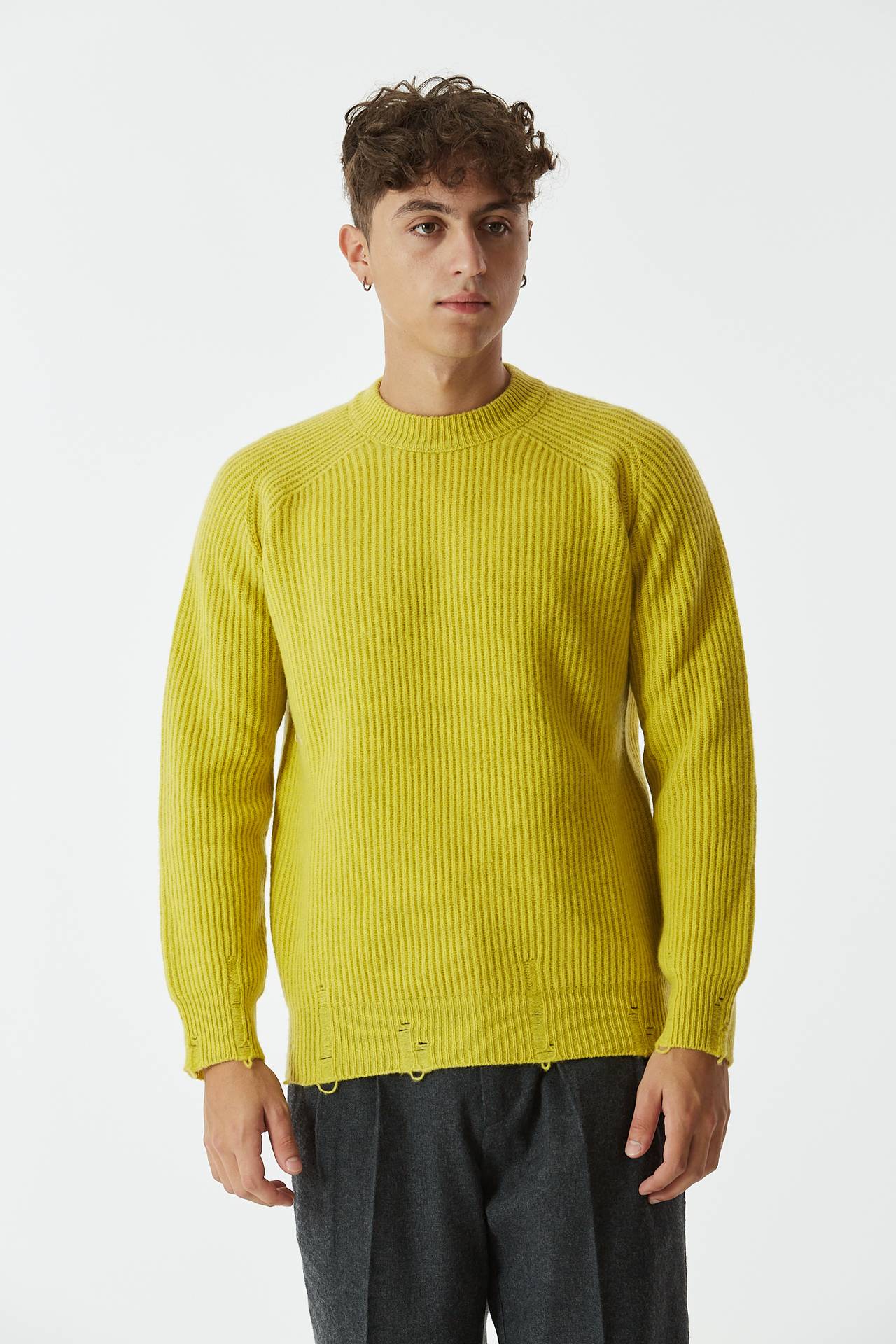 Maglia misto cashmere giallo