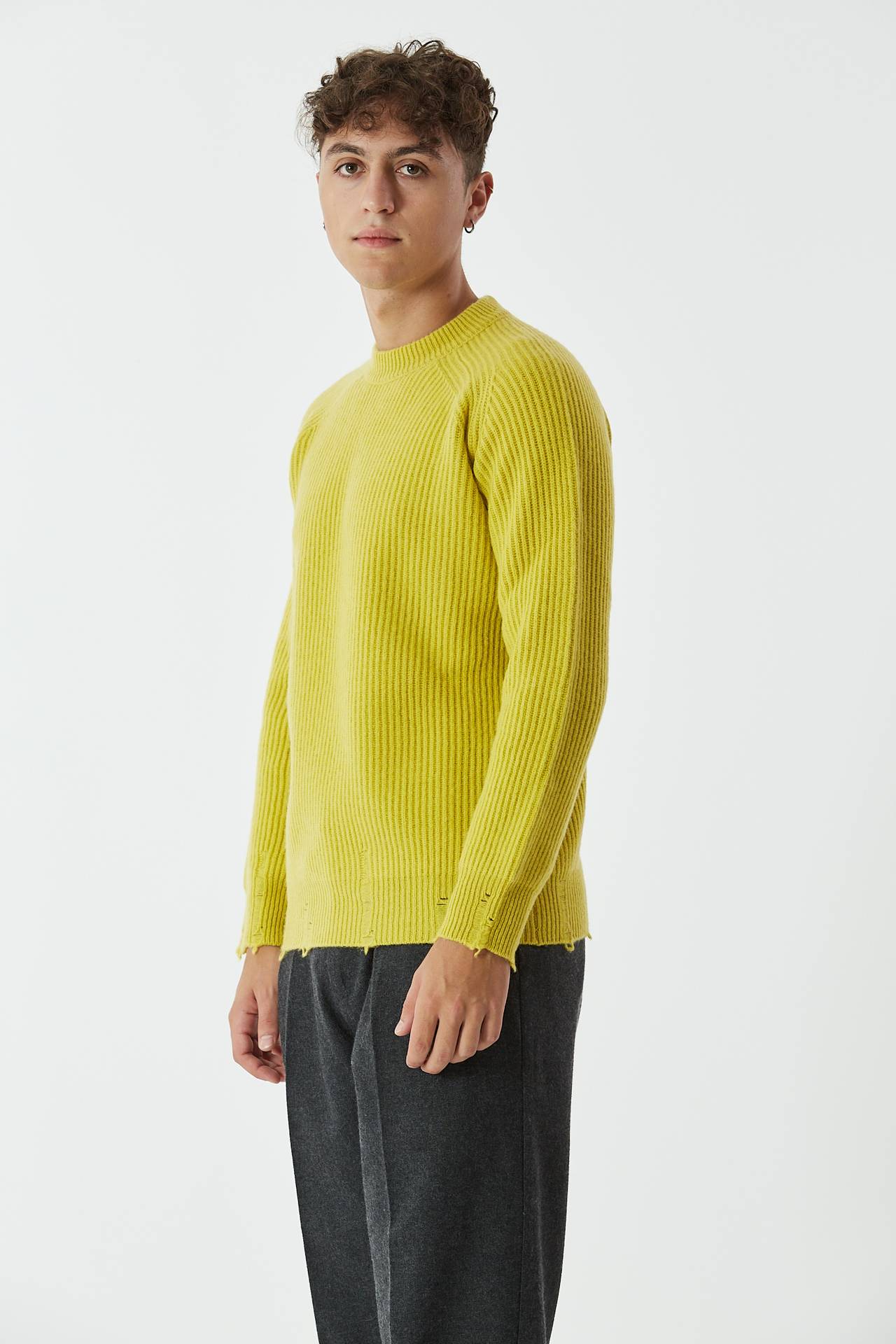 Maglia misto cashmere giallo