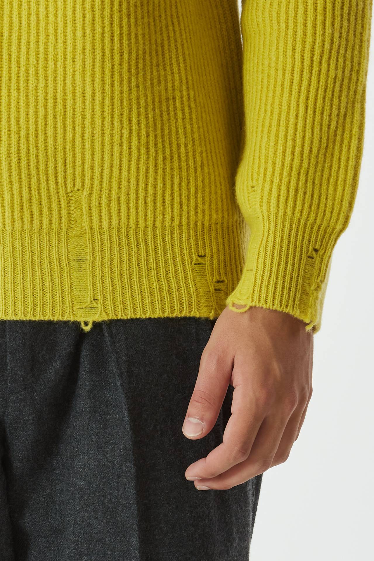 Maglia misto cashmere giallo
