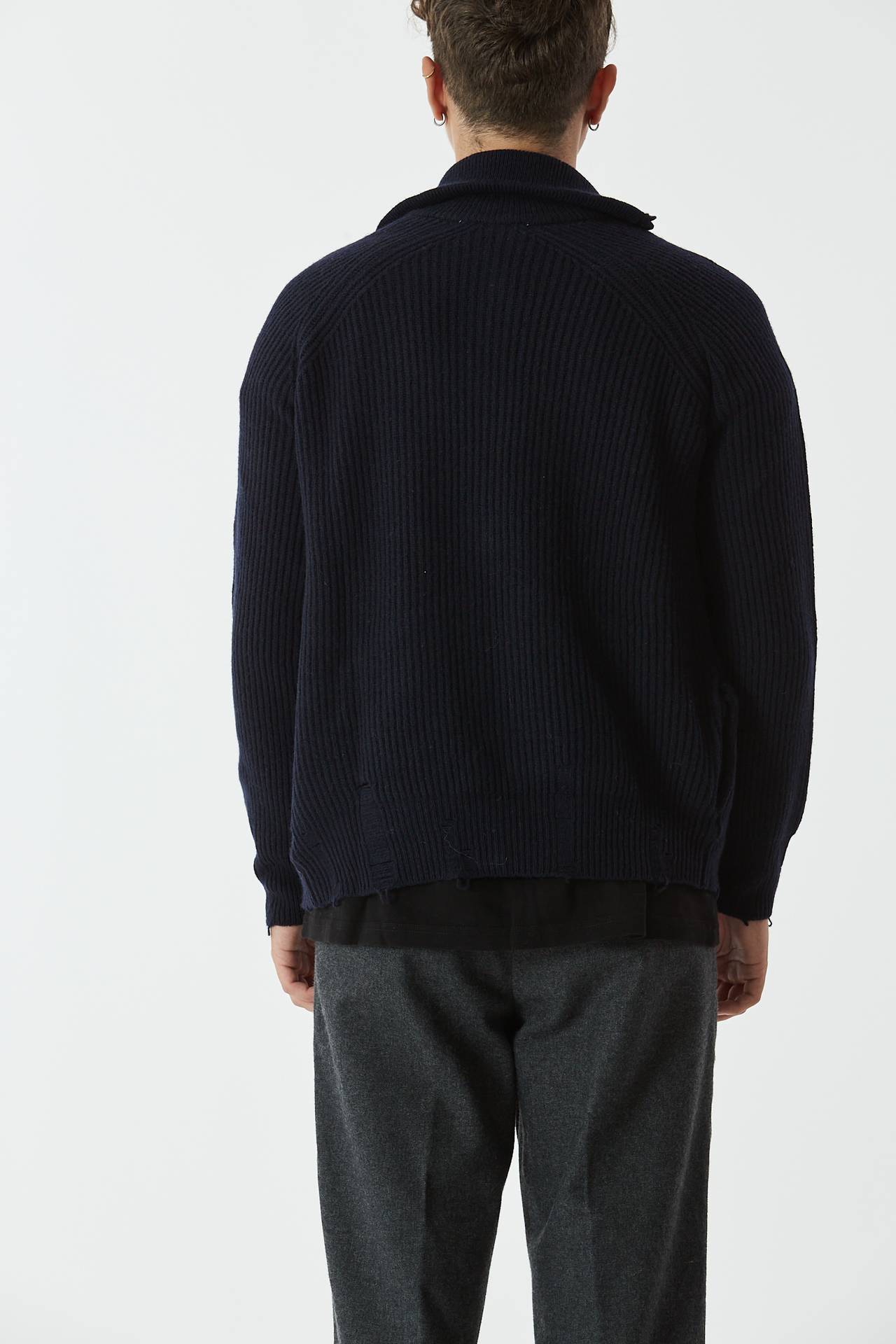 Maglia full zip blu