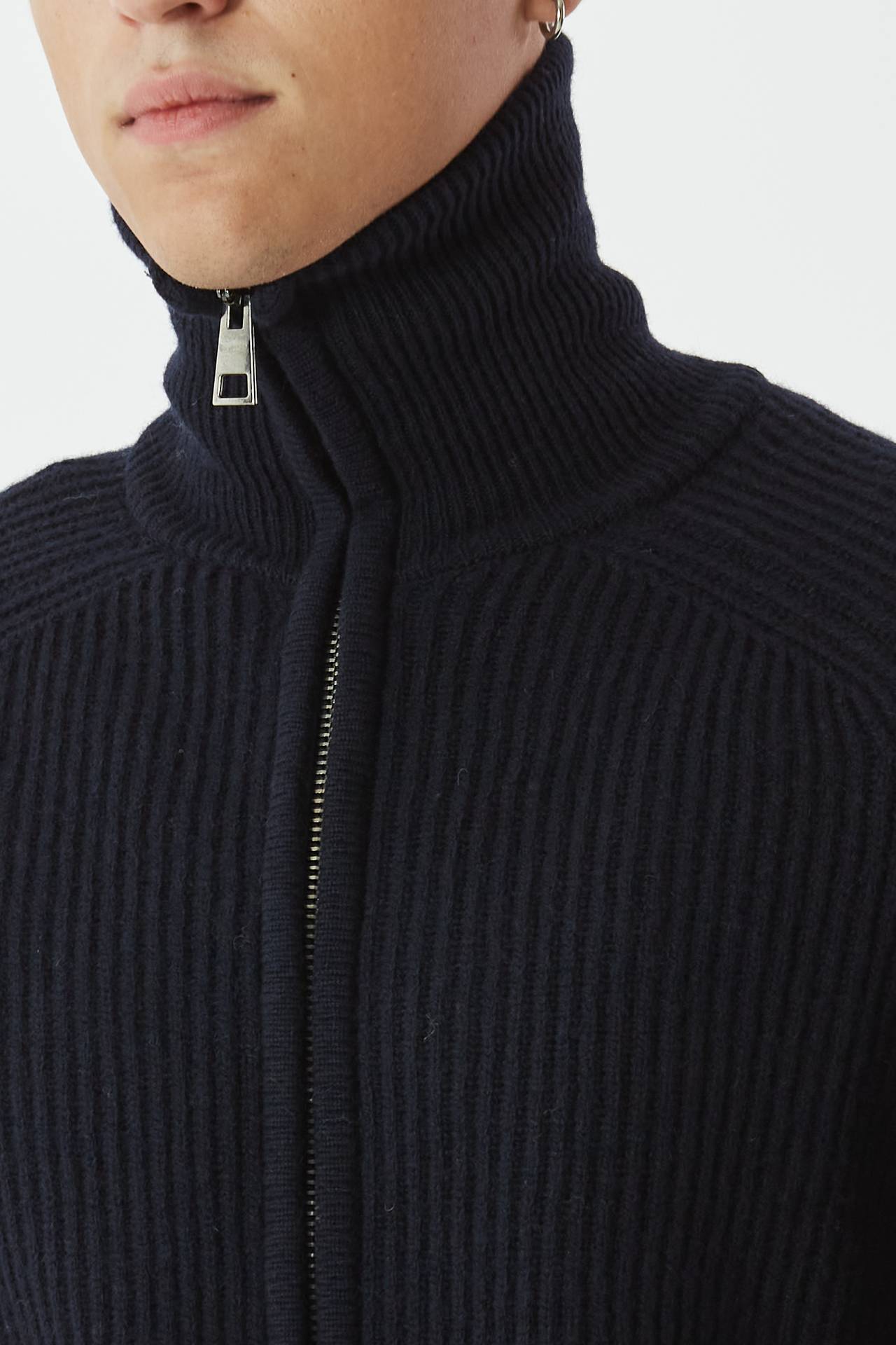 Maglia full zip blu