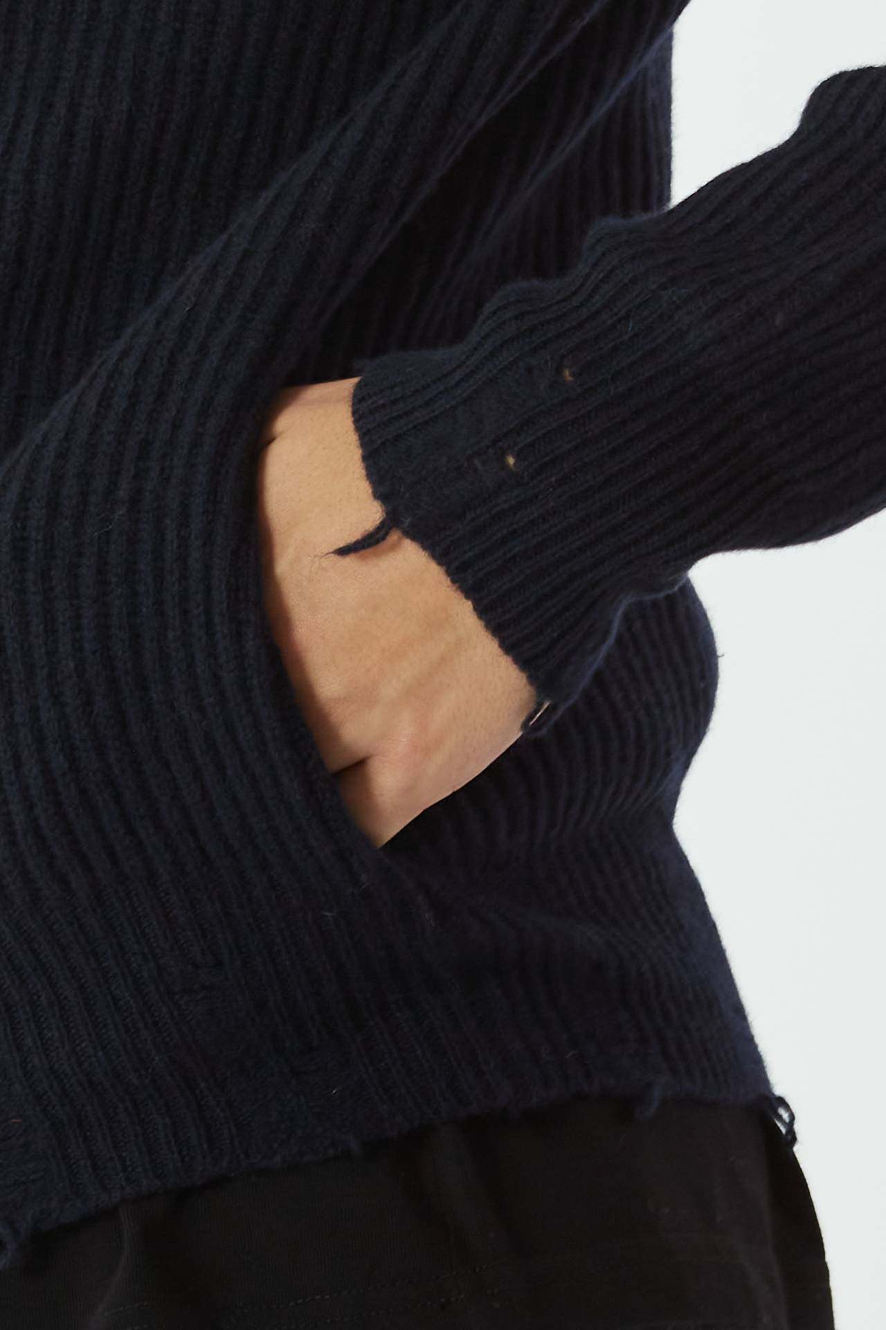 Maglia full zip blu