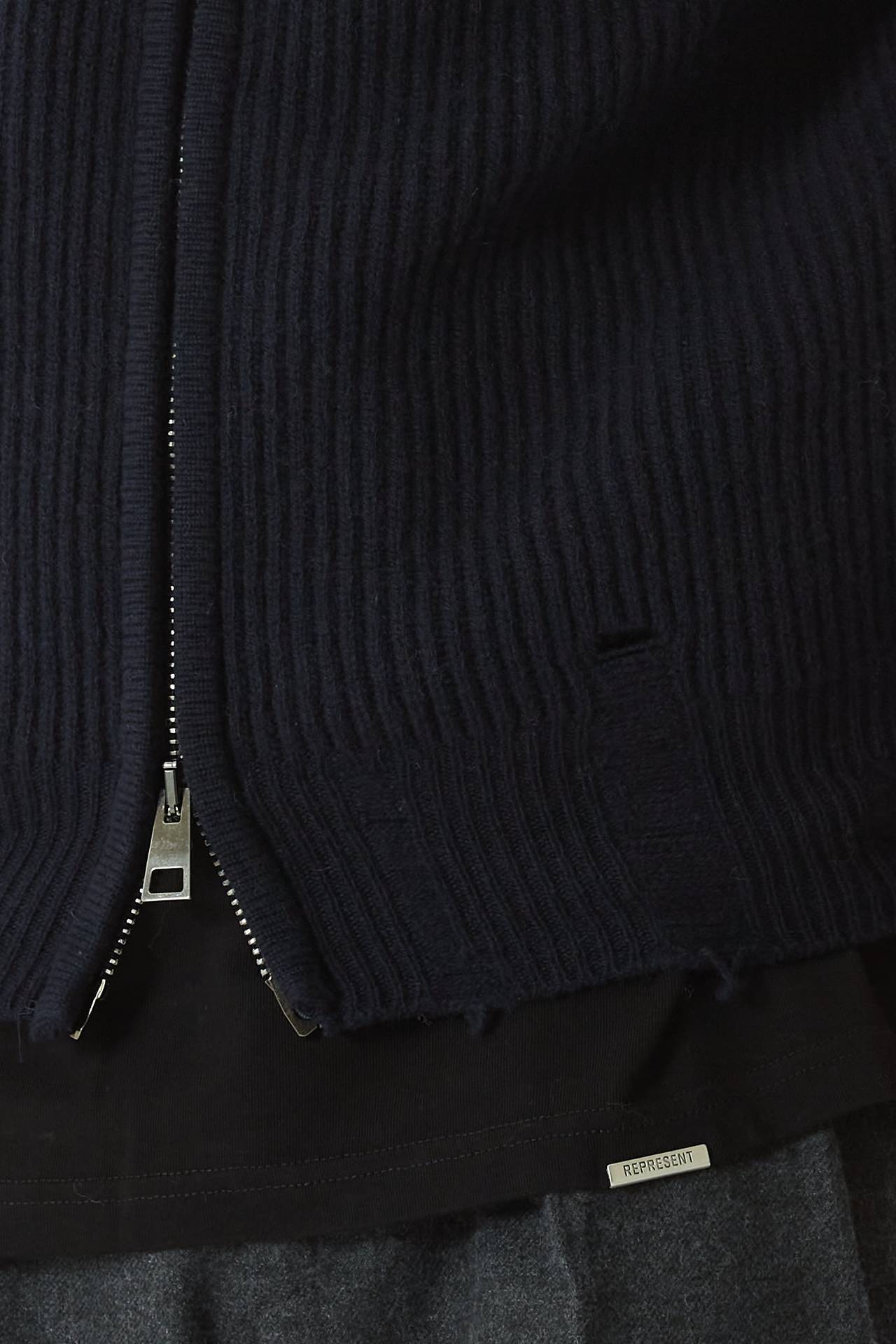 Maglia full zip blu