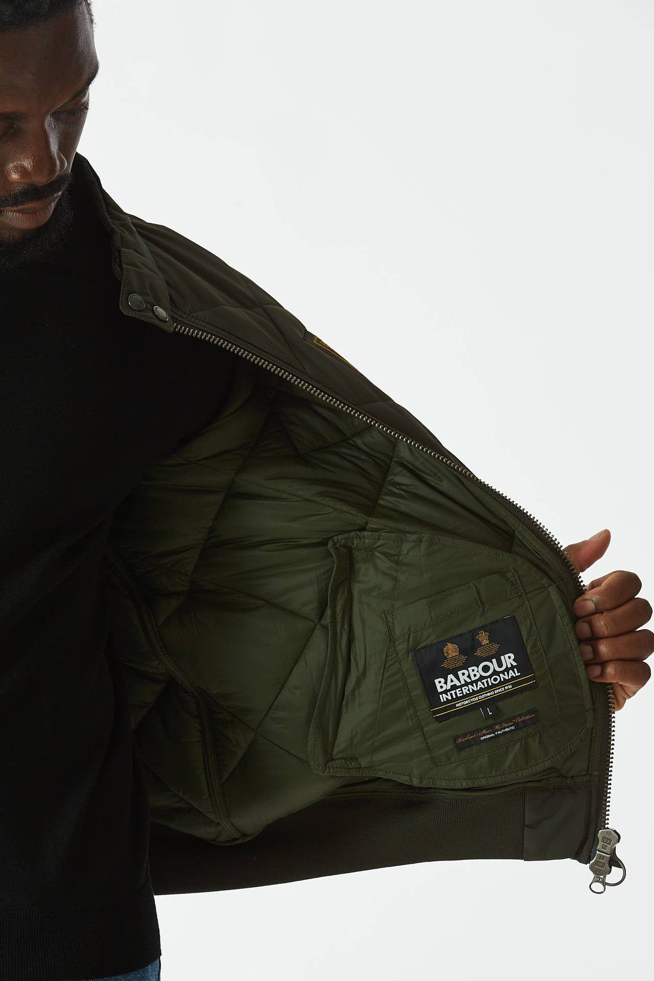 Bomber QUILTED MERCHANT trapuntato verde