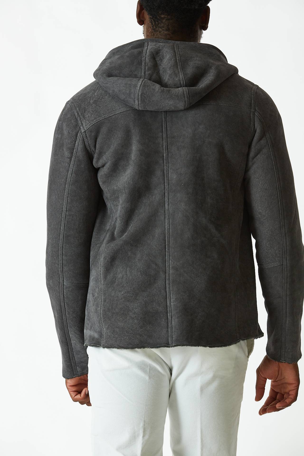 Giubbino in shearling grigio