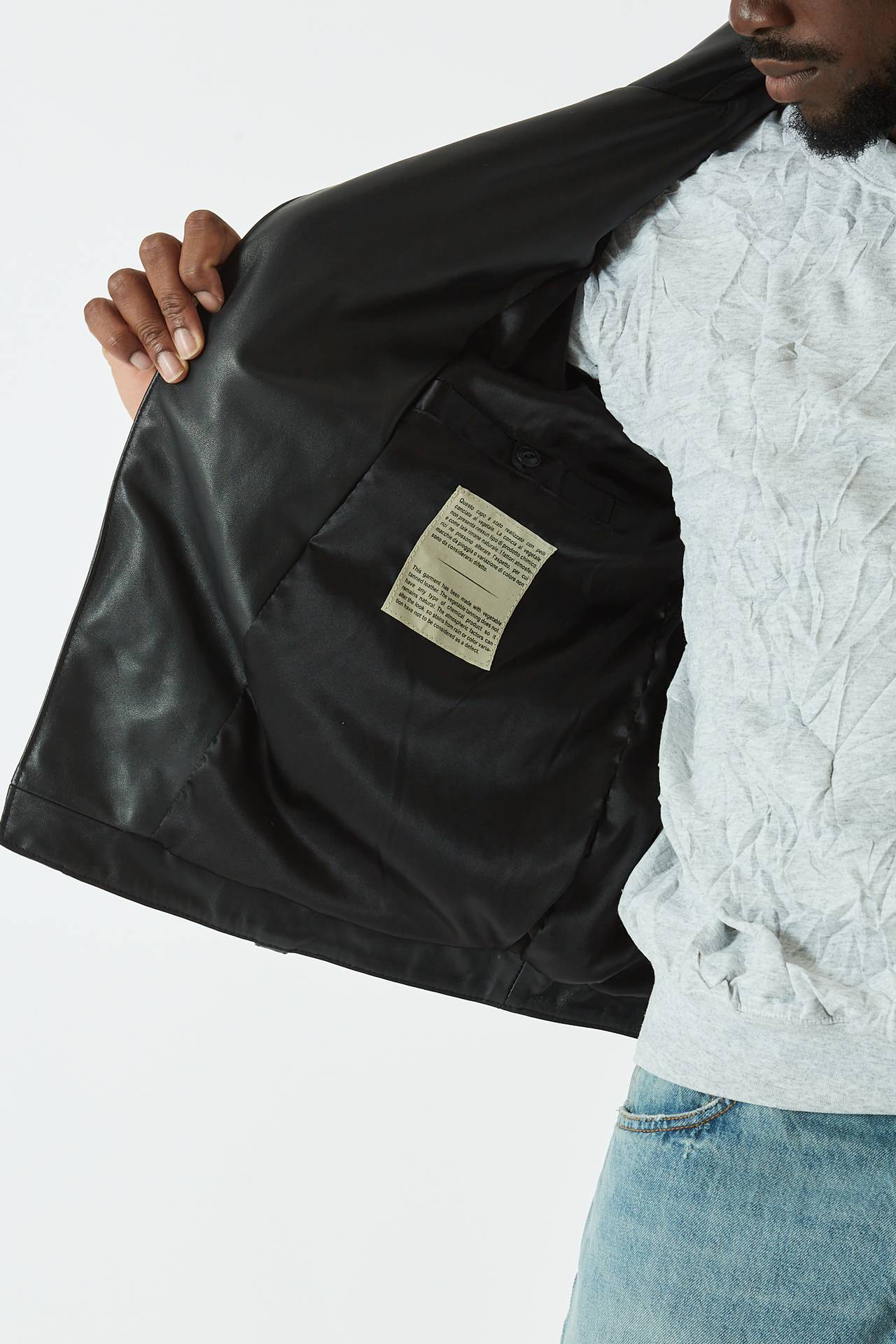 Chiodo in pelle nero
