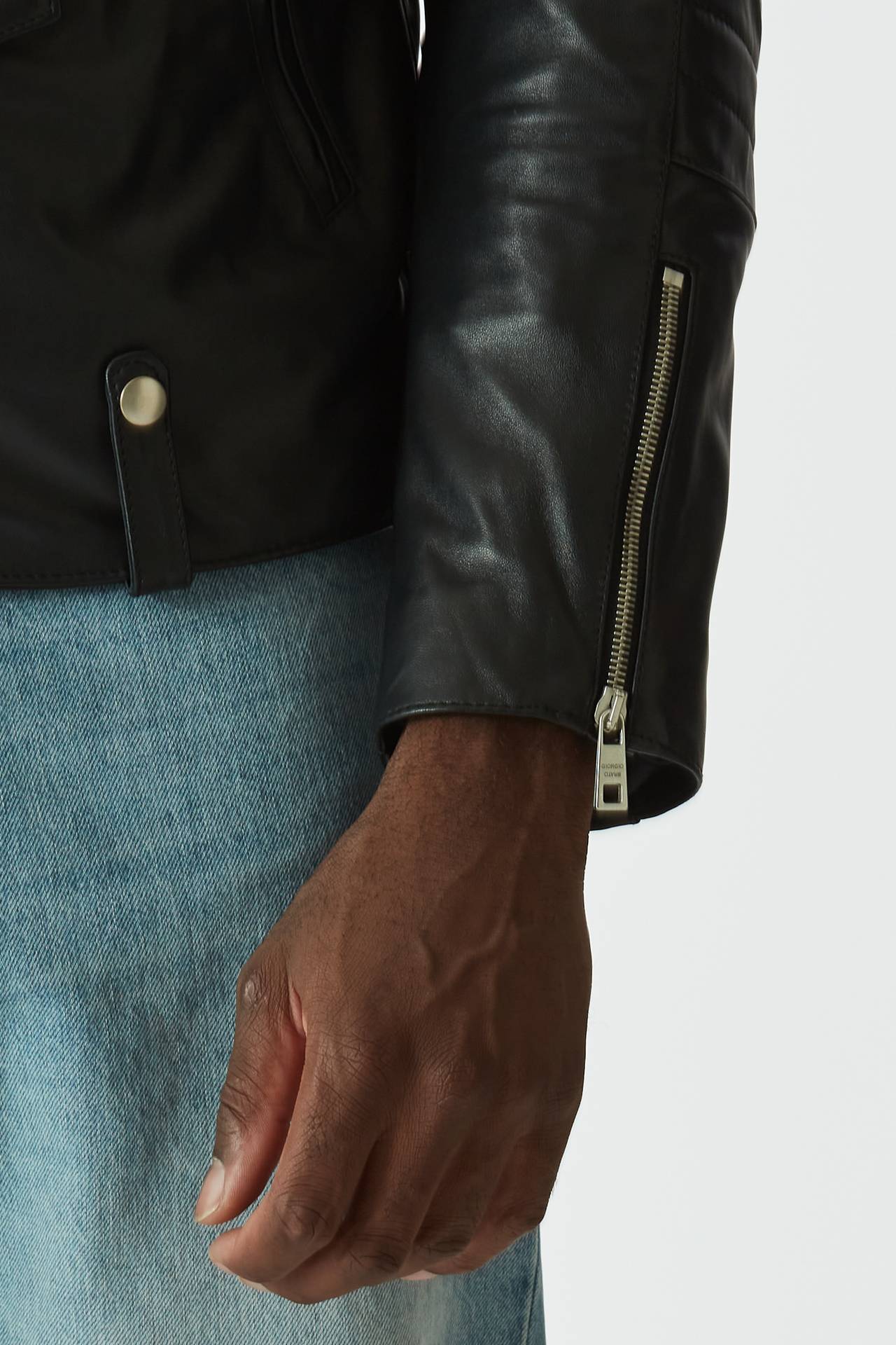 Chiodo in pelle nero