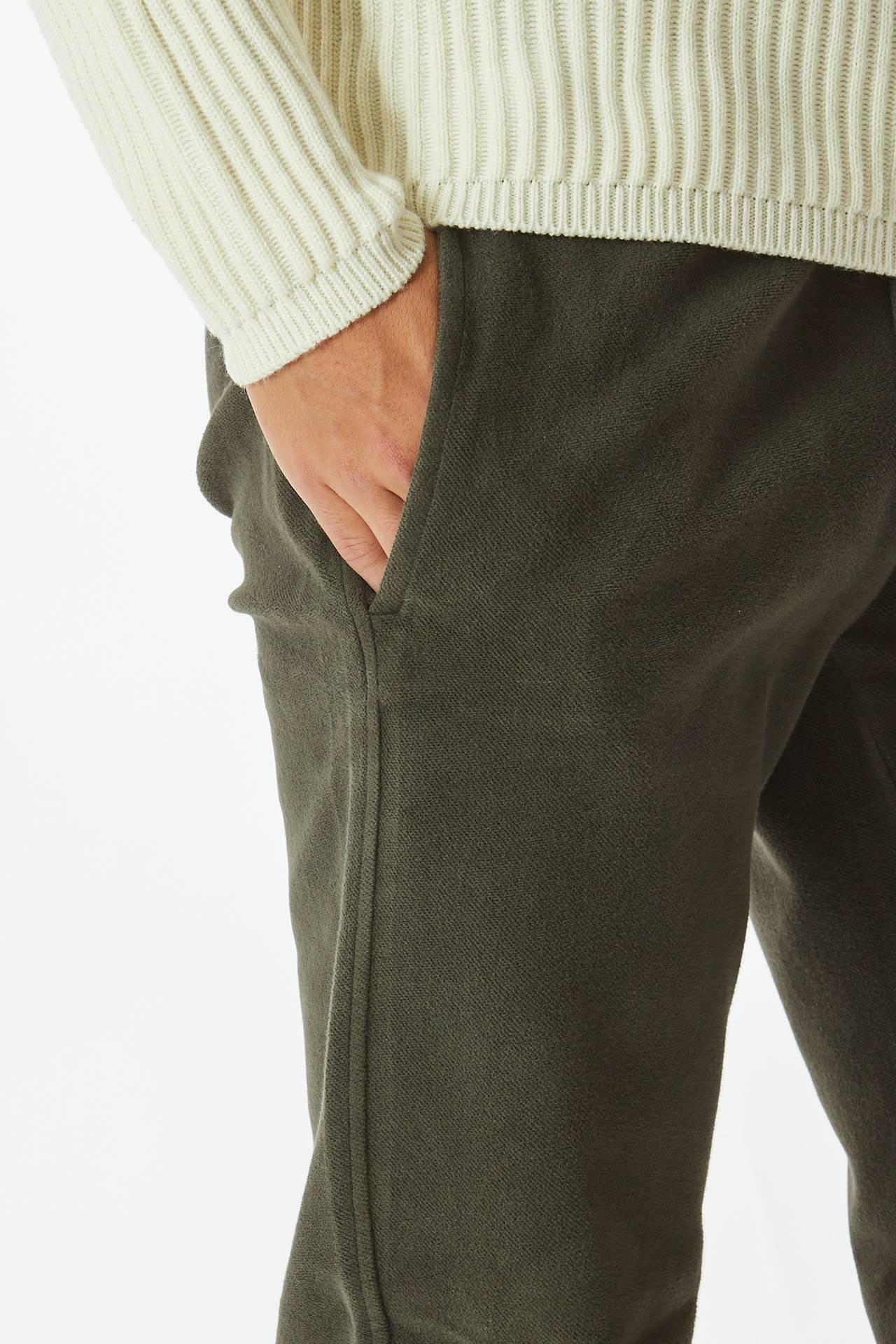 Pantalone jogging REVERSE BRUSHED - oliva