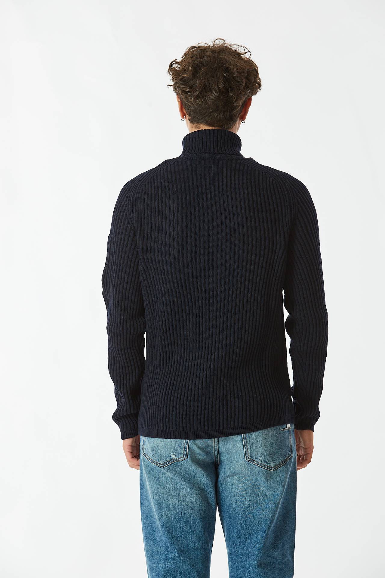 Dolcevita RE-WOOL ROLL NECK KNIT blu