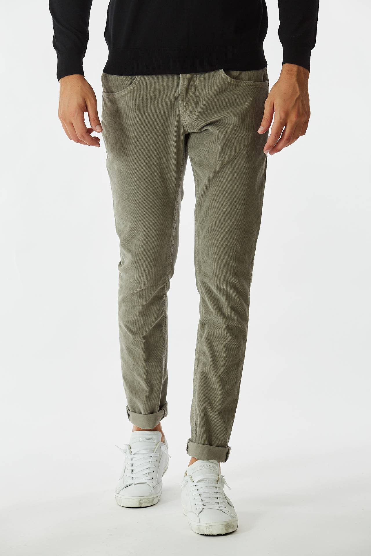 Jeans GEORGE in velluto tortora Dondup Uomo Pier Abbigliamento