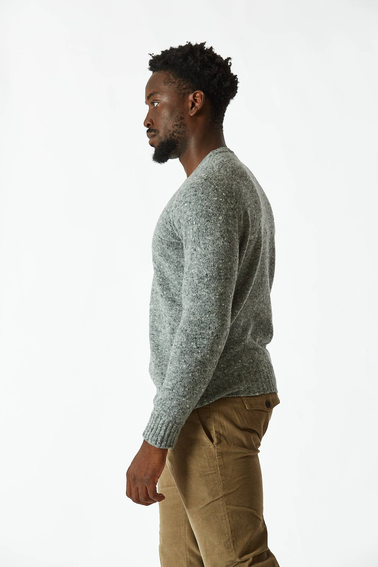 Maglia in cashmere e lana grigio chiaro