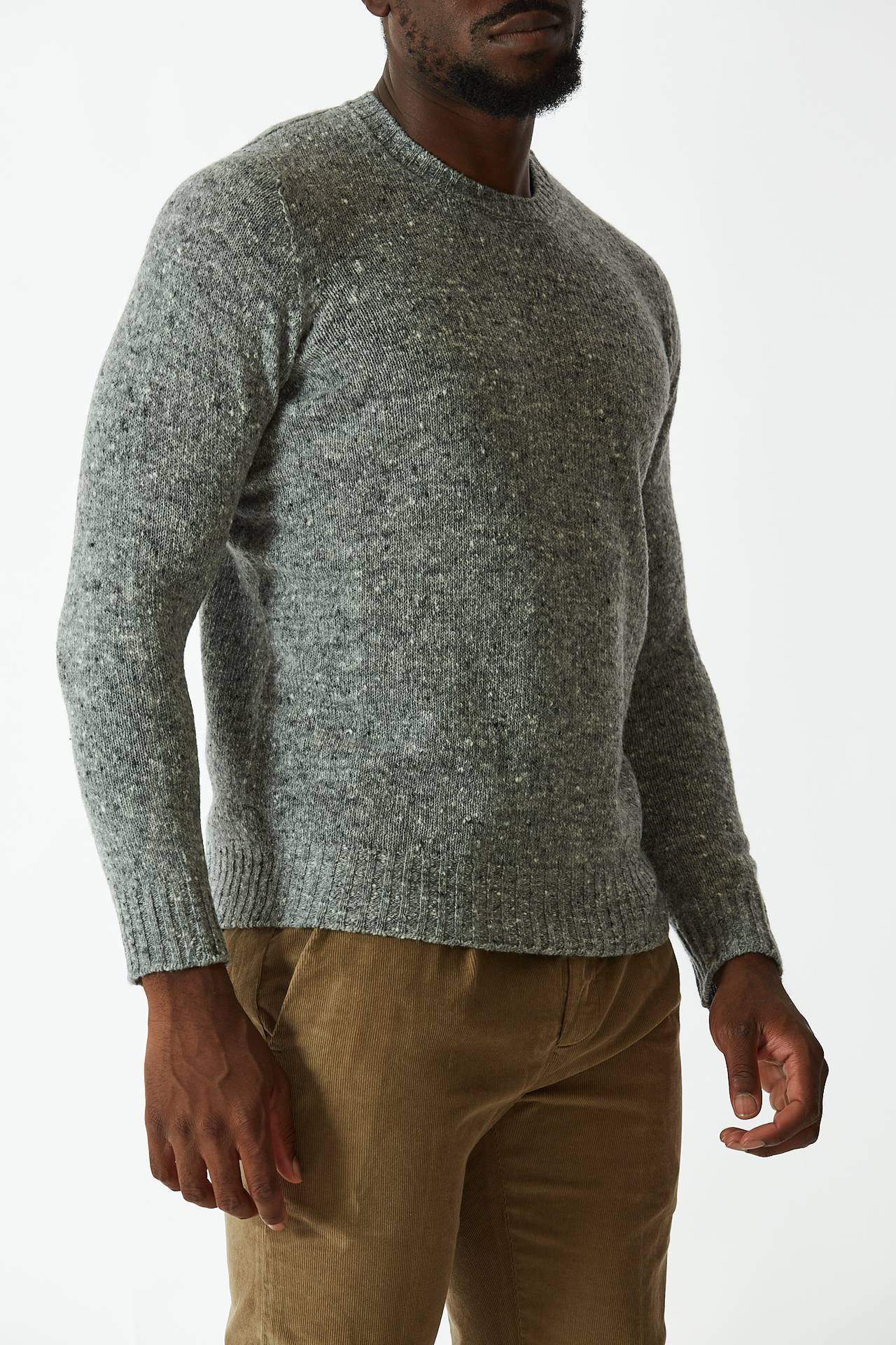 Maglia in cashmere e lana grigio chiaro