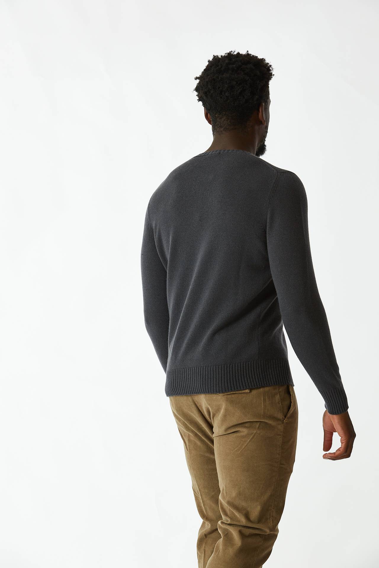 Maglia in cashmere due fili grigio