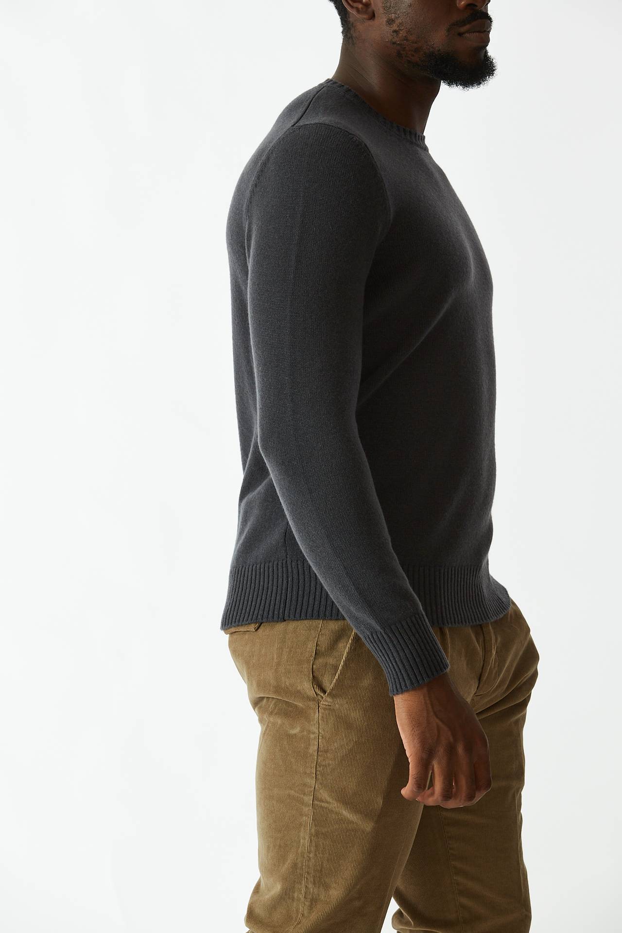 Maglia in cashmere due fili grigio