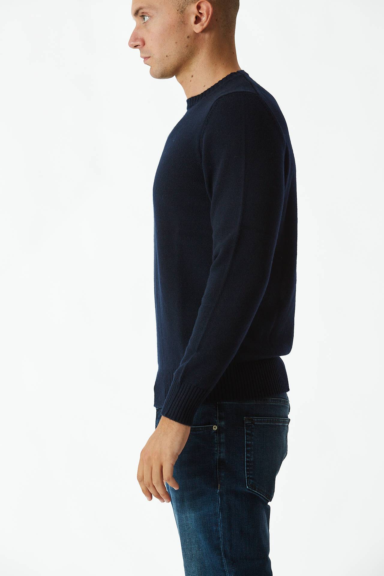Maglia in cashmere due fili blu