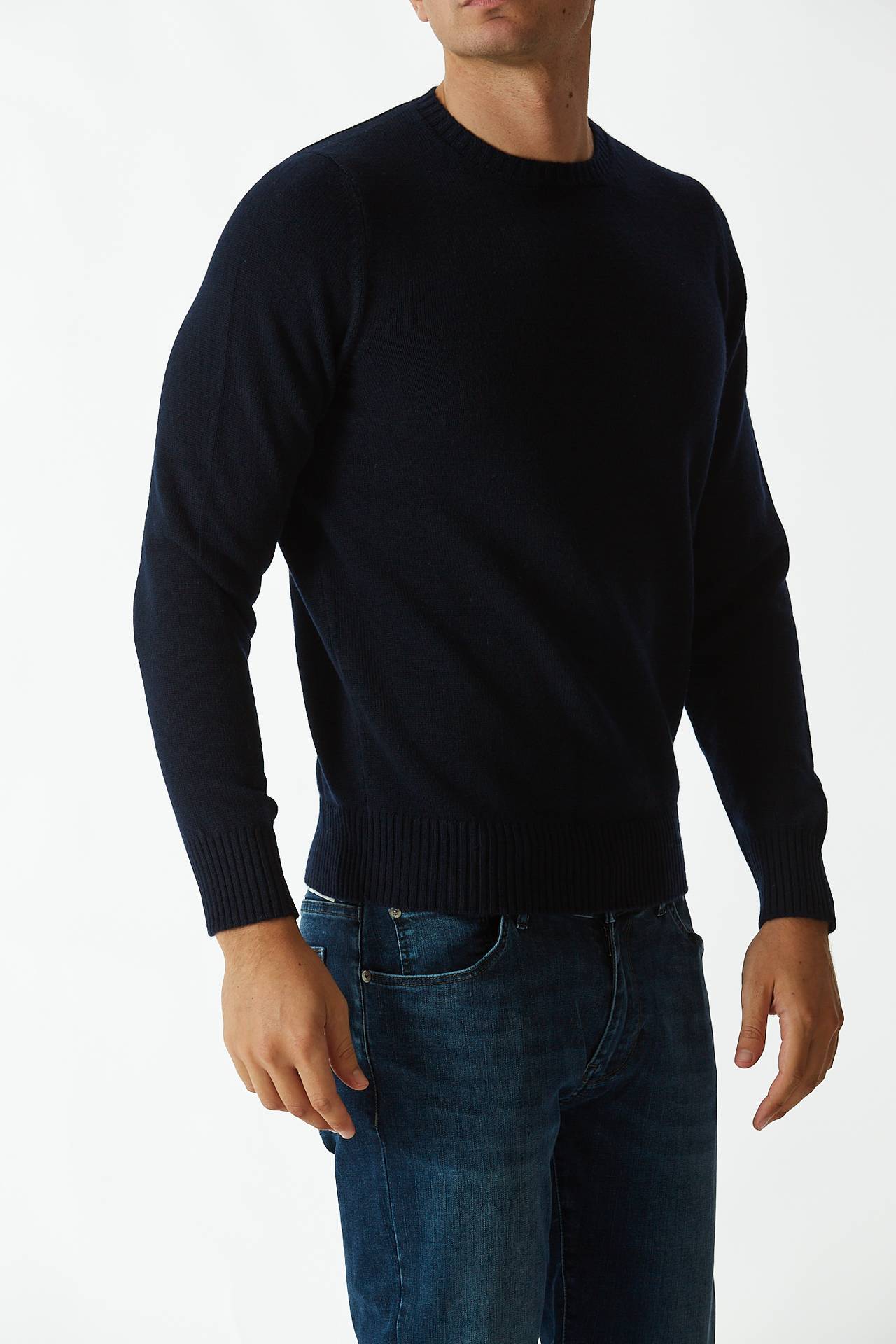 Maglia in cashmere due fili blu
