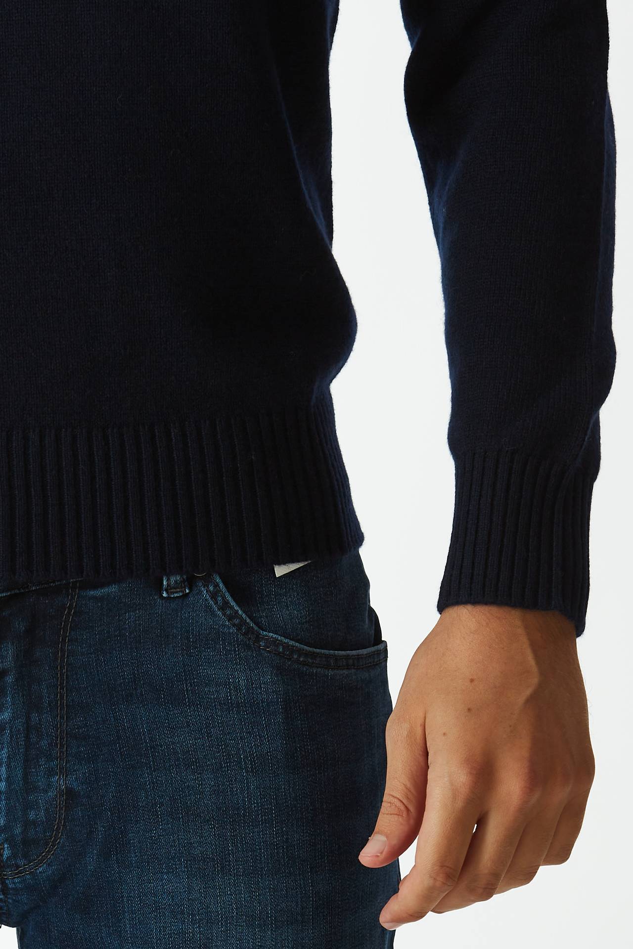 Maglia in cashmere due fili blu