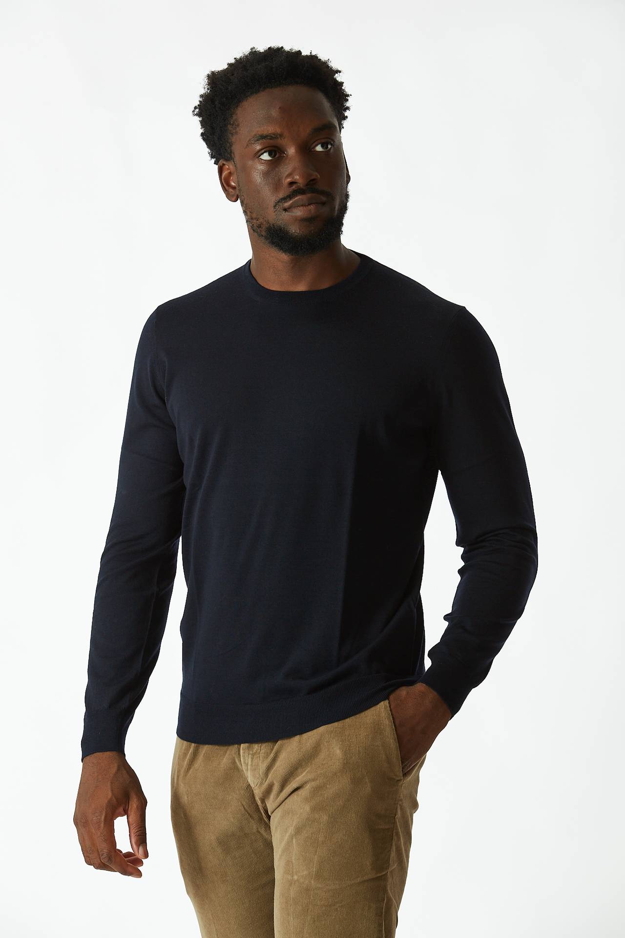 Maglia lana rasata MODERN blu