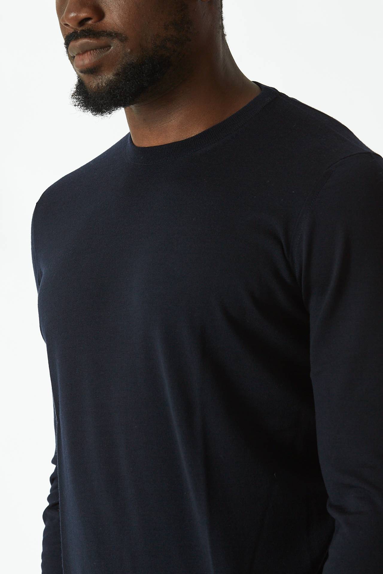 Maglia lana rasata MODERN blu