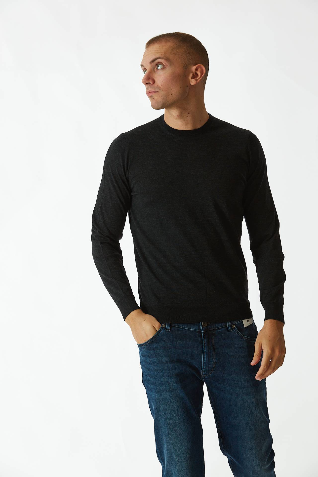 Maglia in lana rasata MODERN antracite
