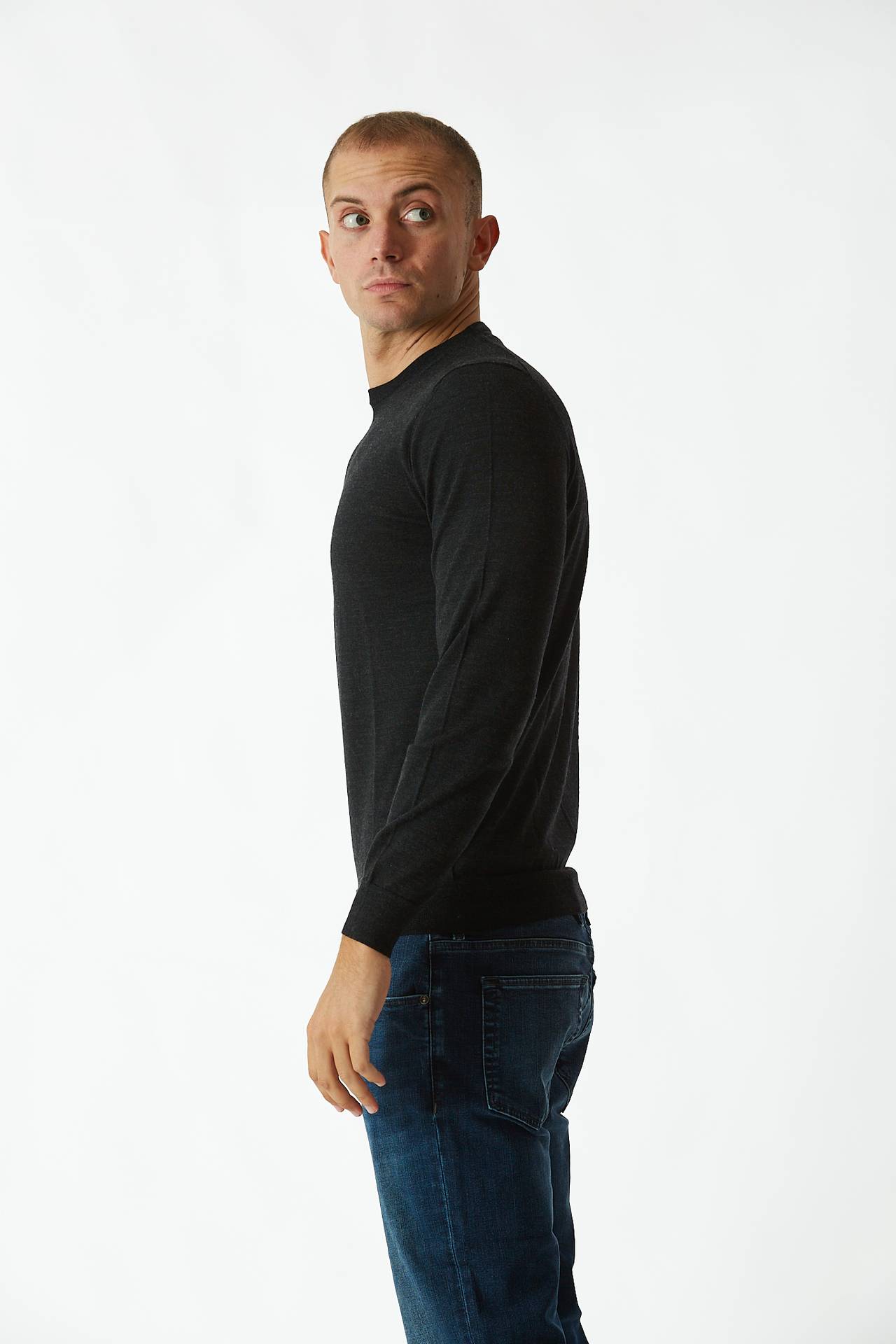 Maglia in lana rasata MODERN antracite