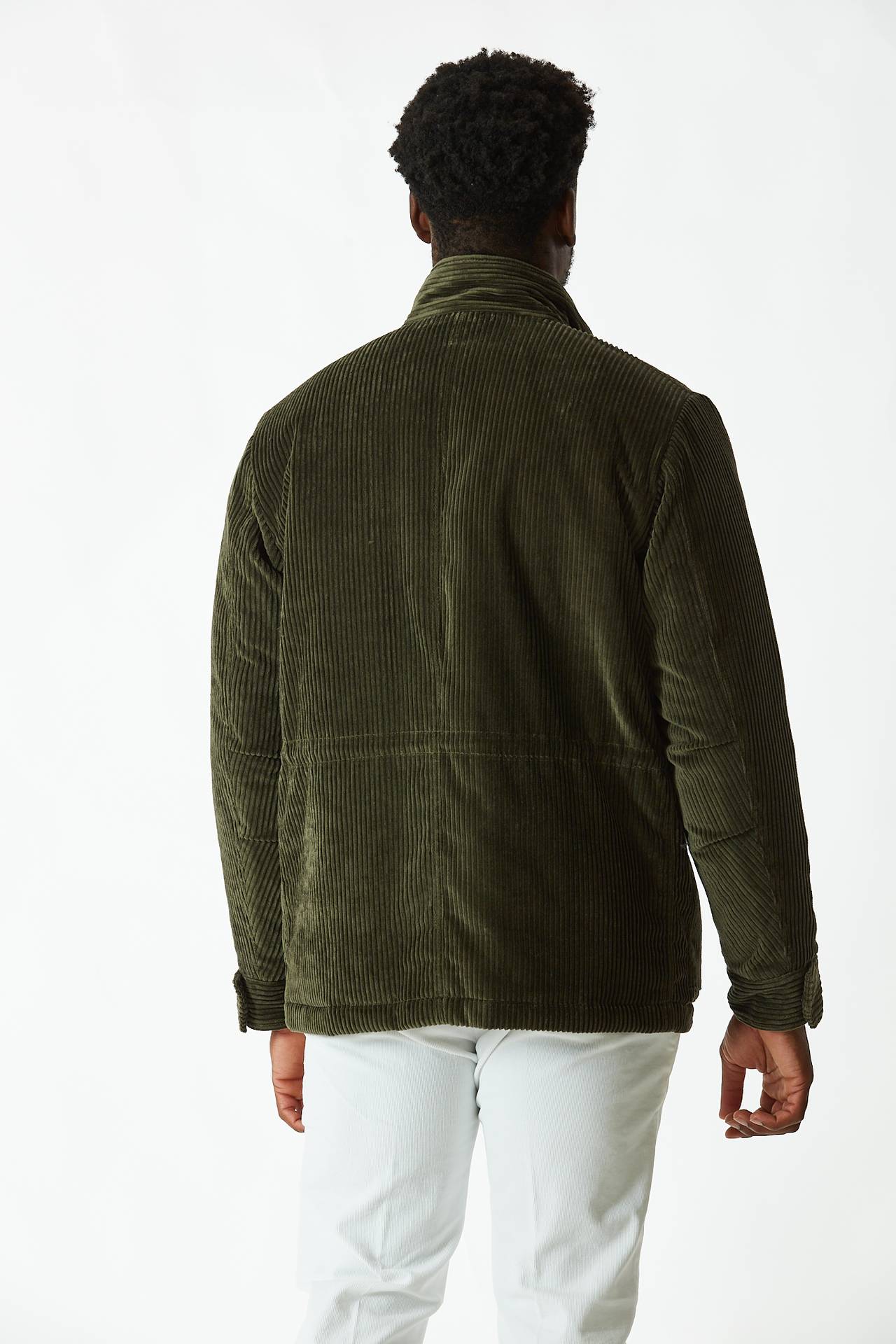 Field jacket in velluto verde 
