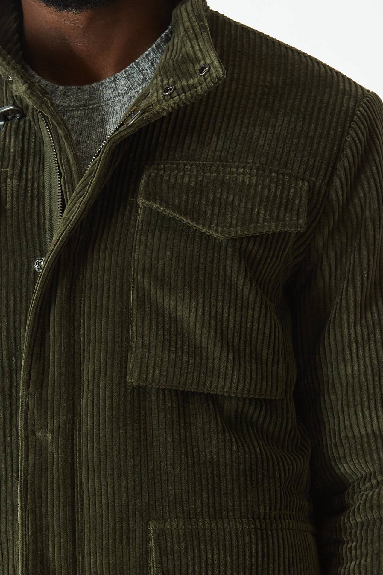 Field jacket in velluto verde 