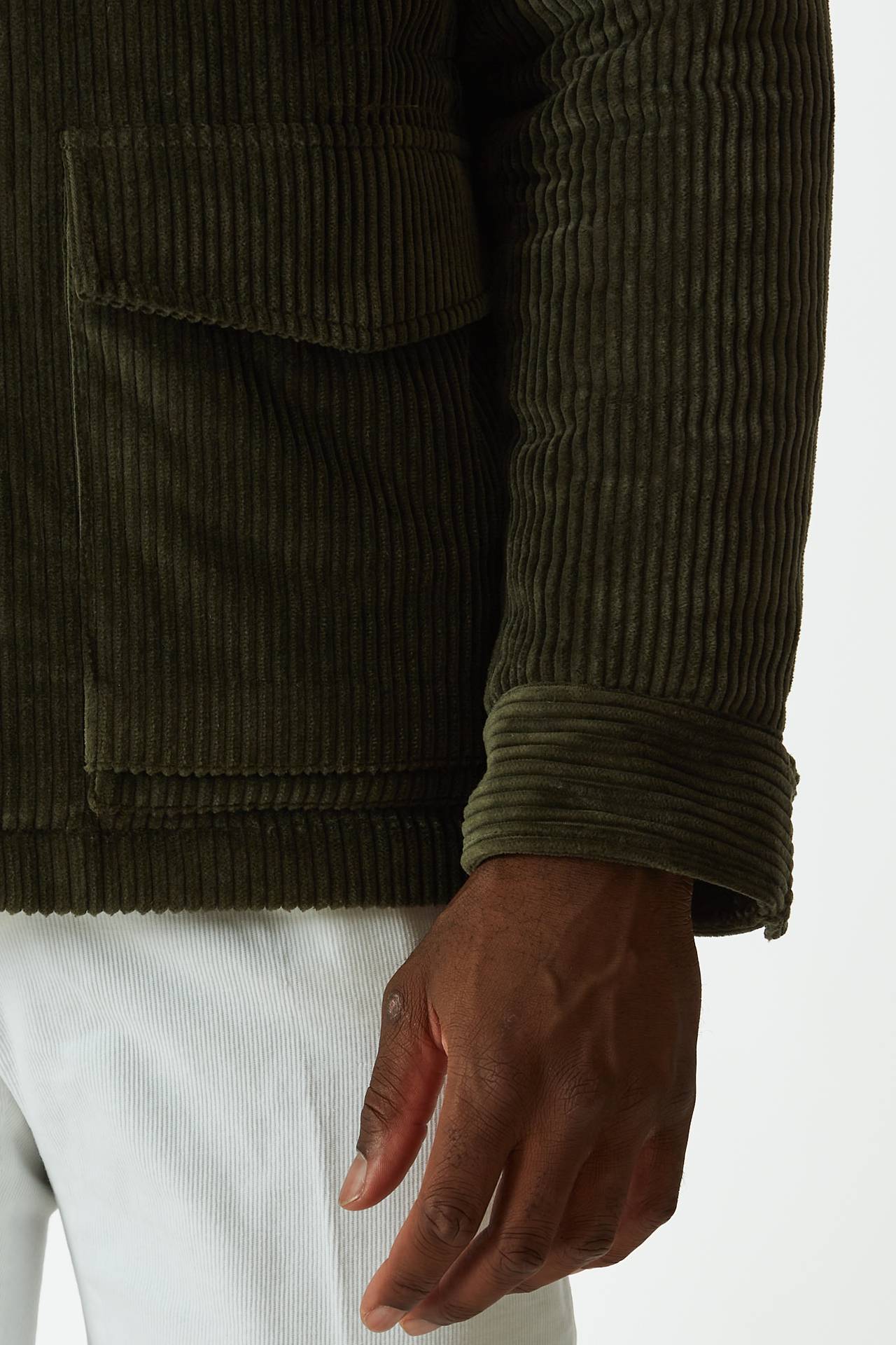 Field jacket in velluto verde 