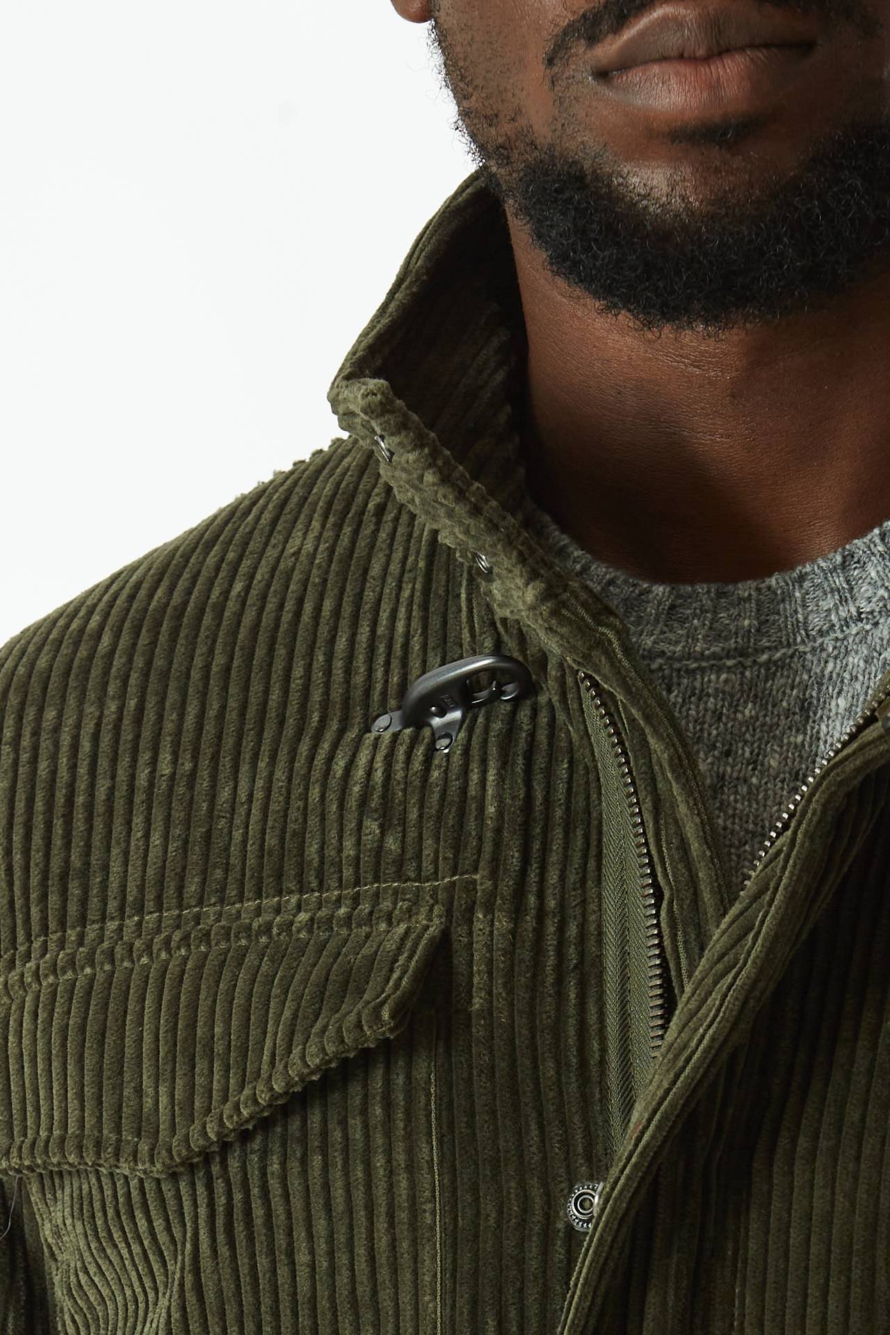 Field jacket in velluto verde 