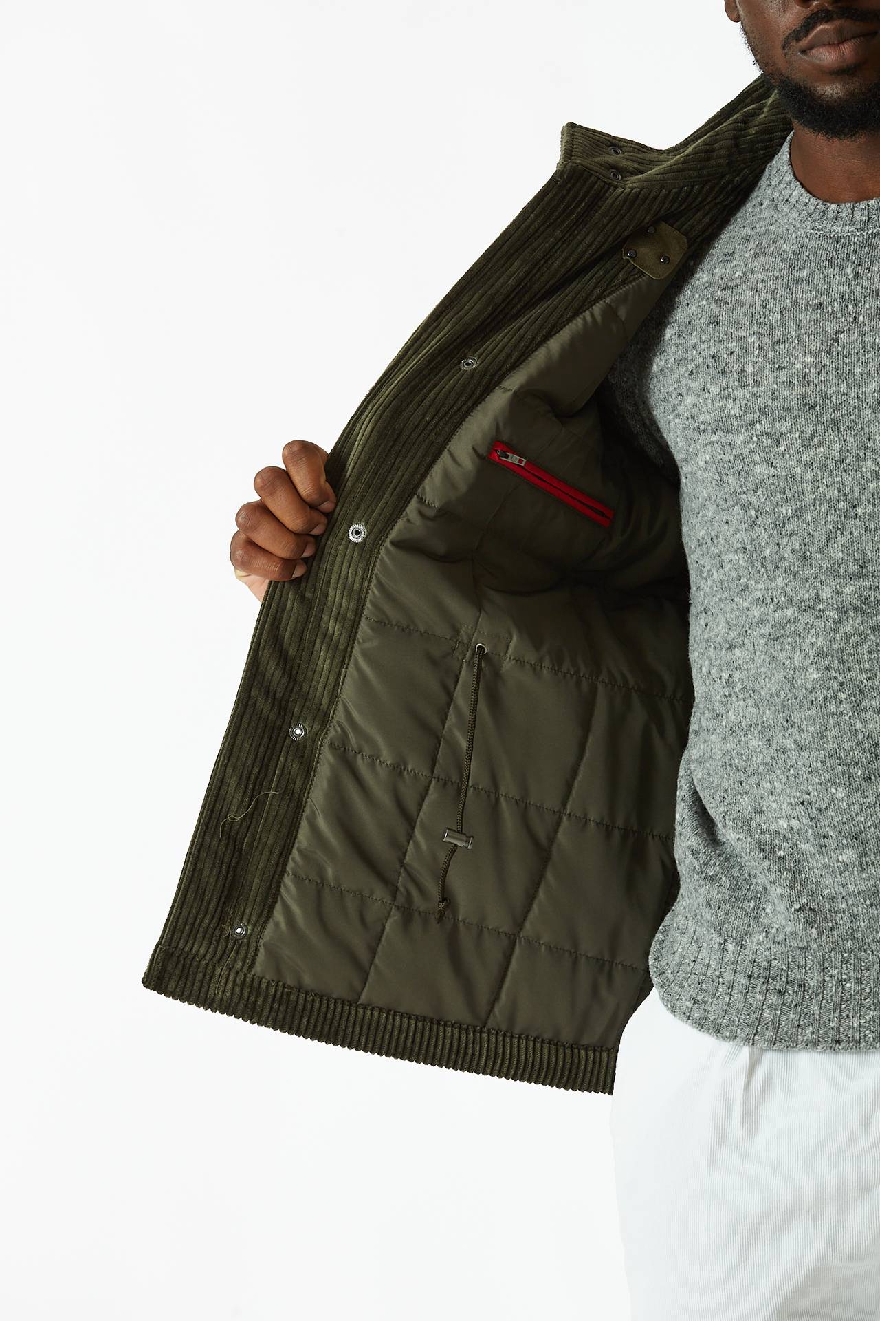 Field jacket in velluto verde 