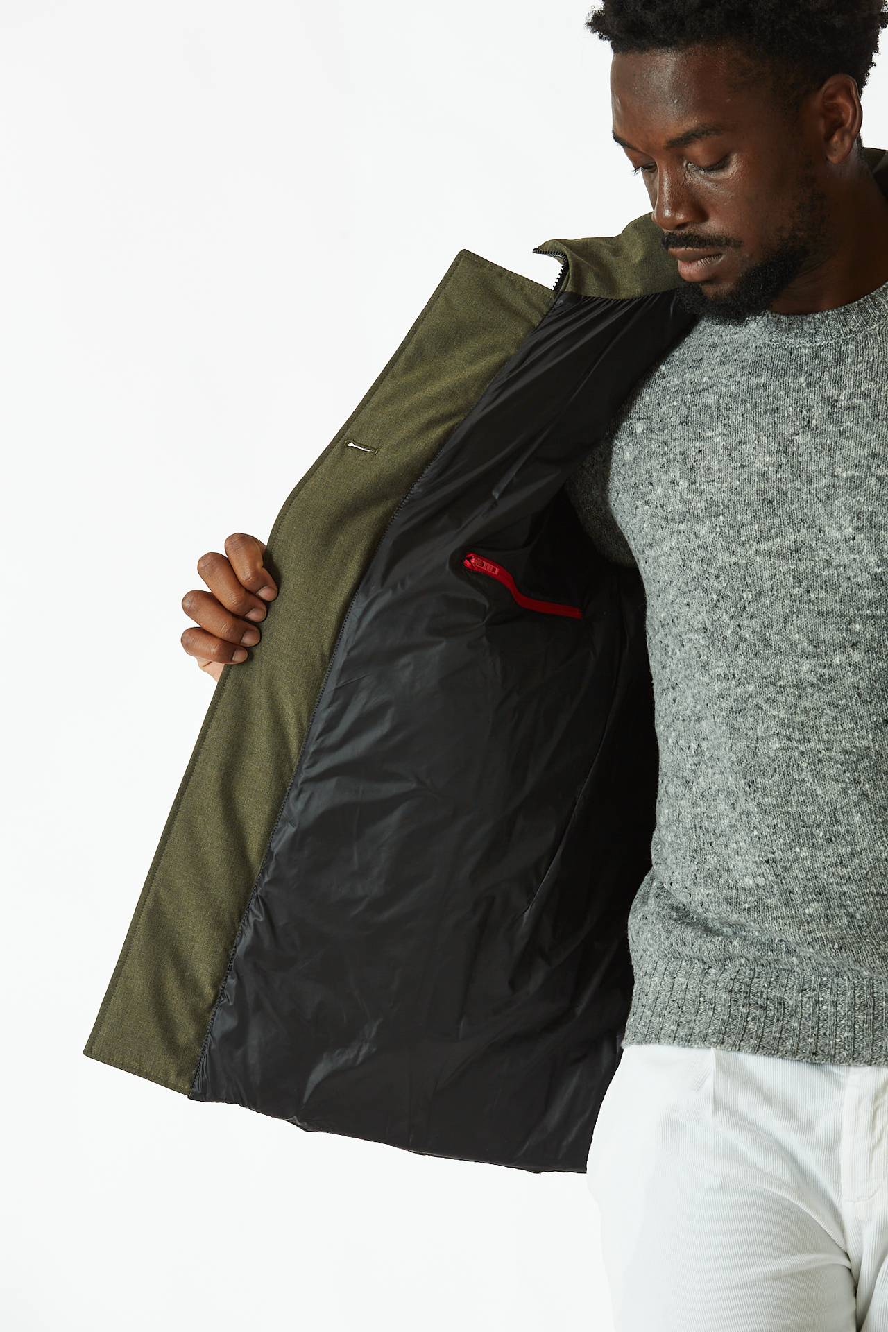 Piumino doppiopetto verde militare