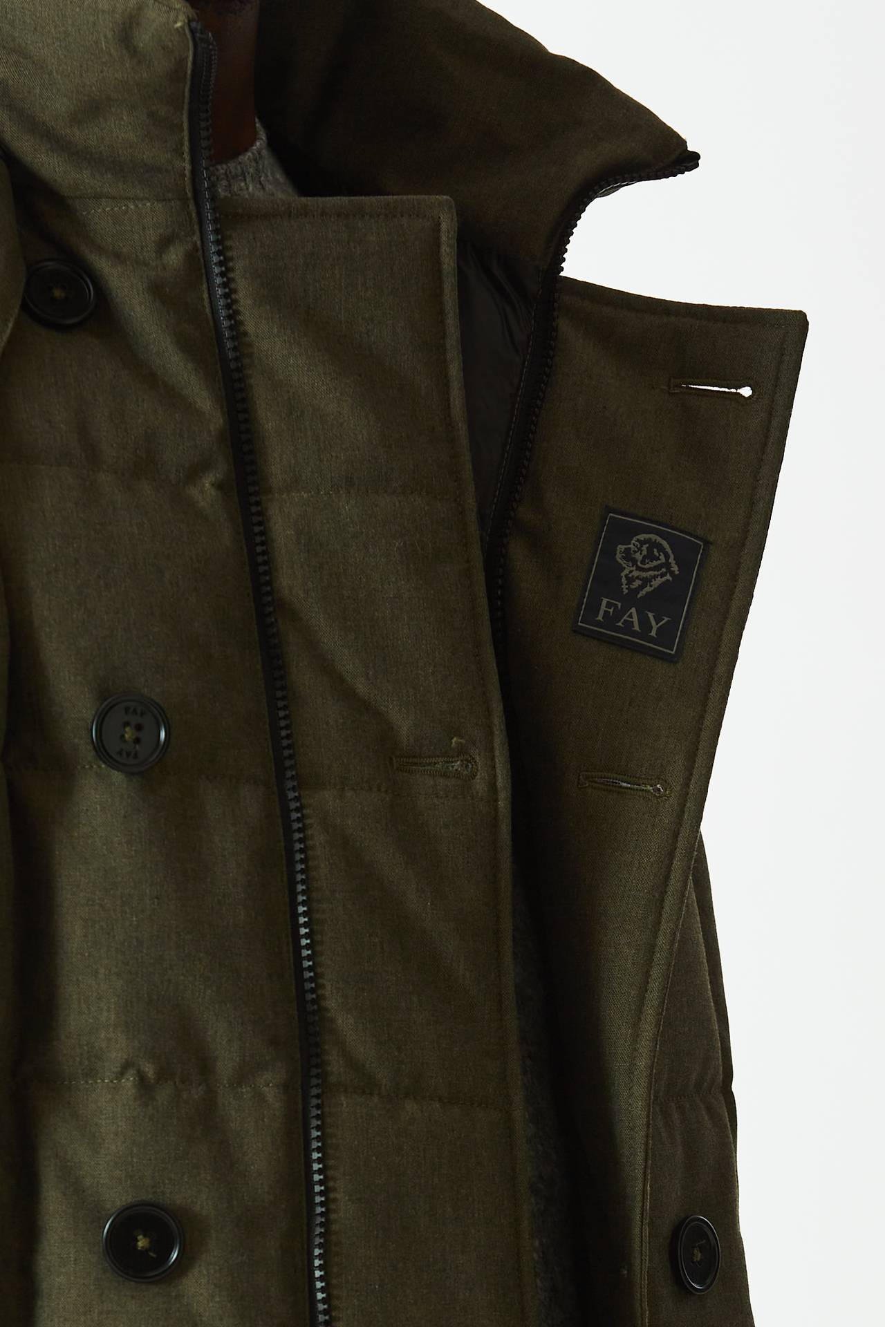 Piumino doppiopetto verde militare