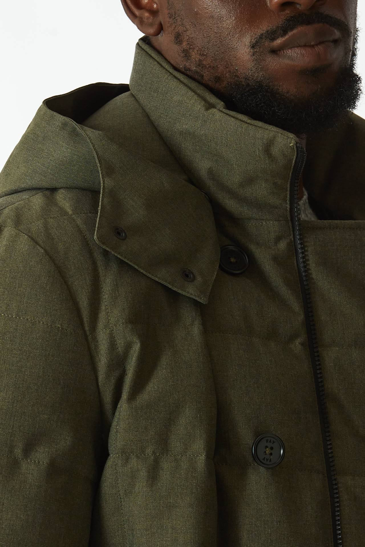 Piumino doppiopetto verde militare