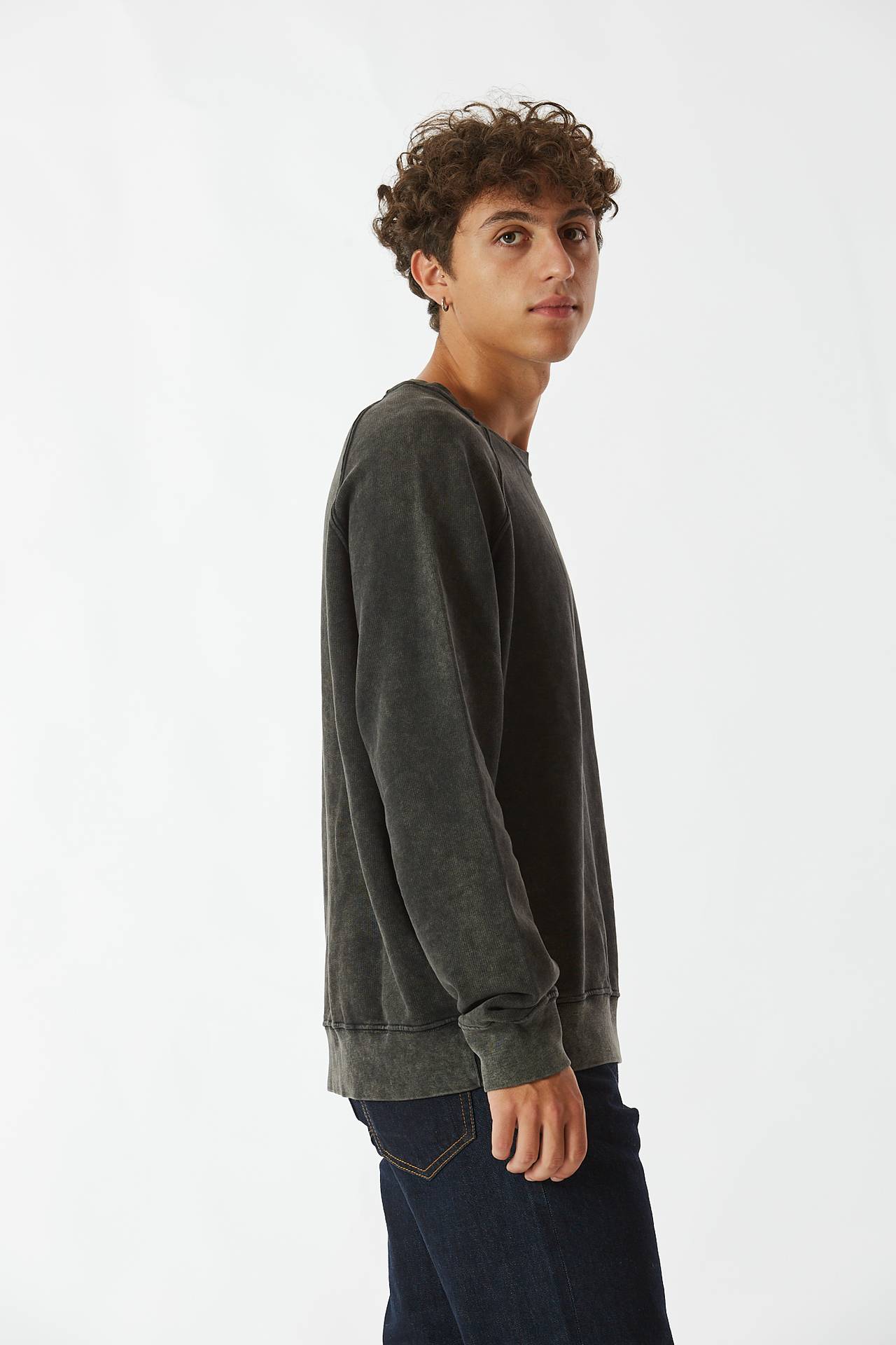 Felpa in cotone grigio