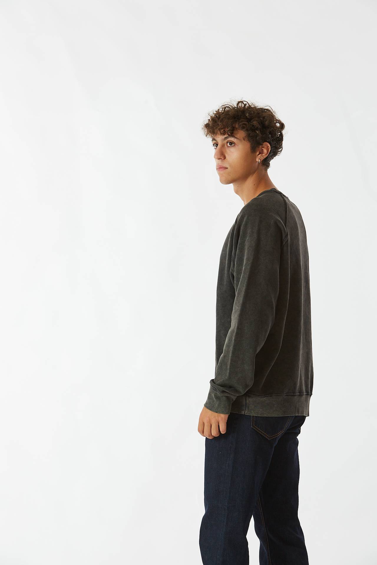 Felpa in cotone grigio