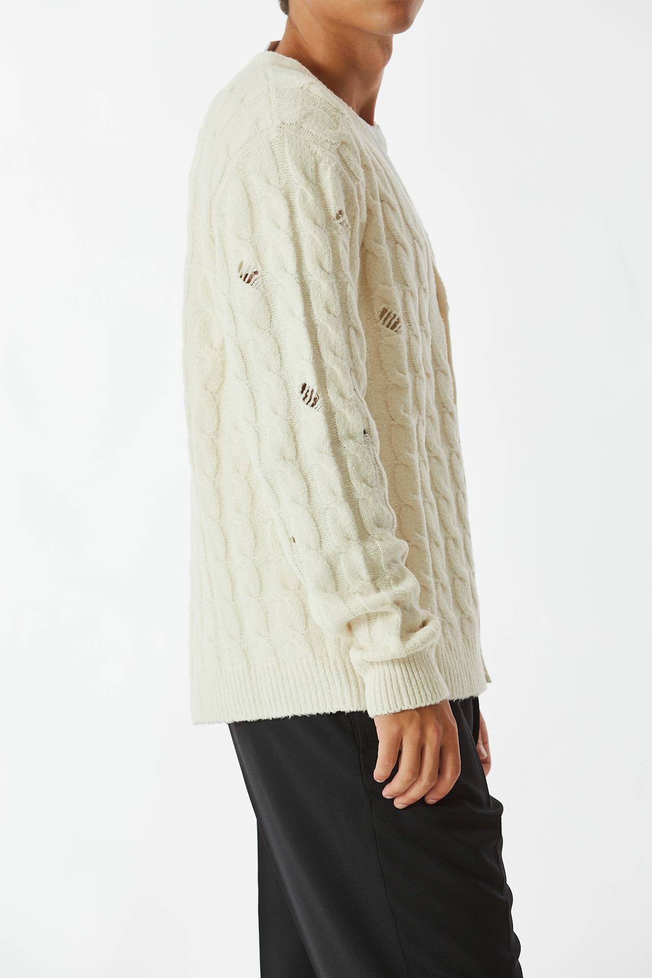 Cardigan treccia bianco