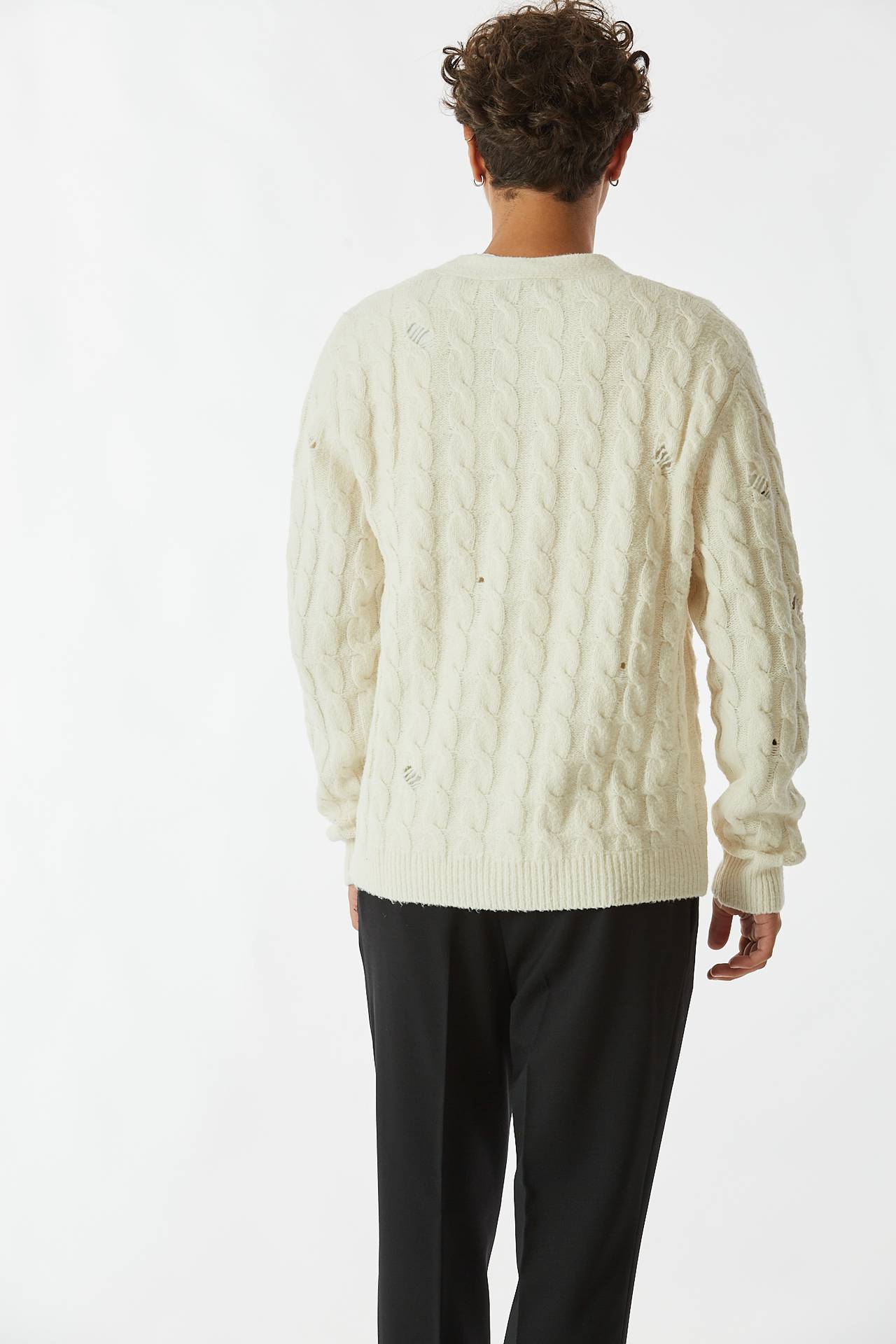 Cardigan treccia bianco