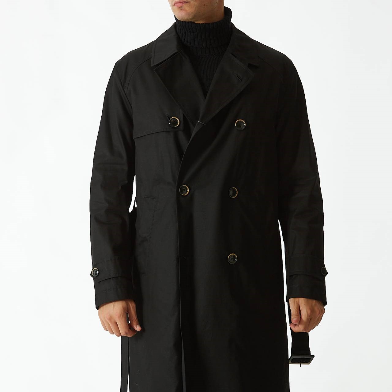 Trench doppiopetto impermeabile nero 