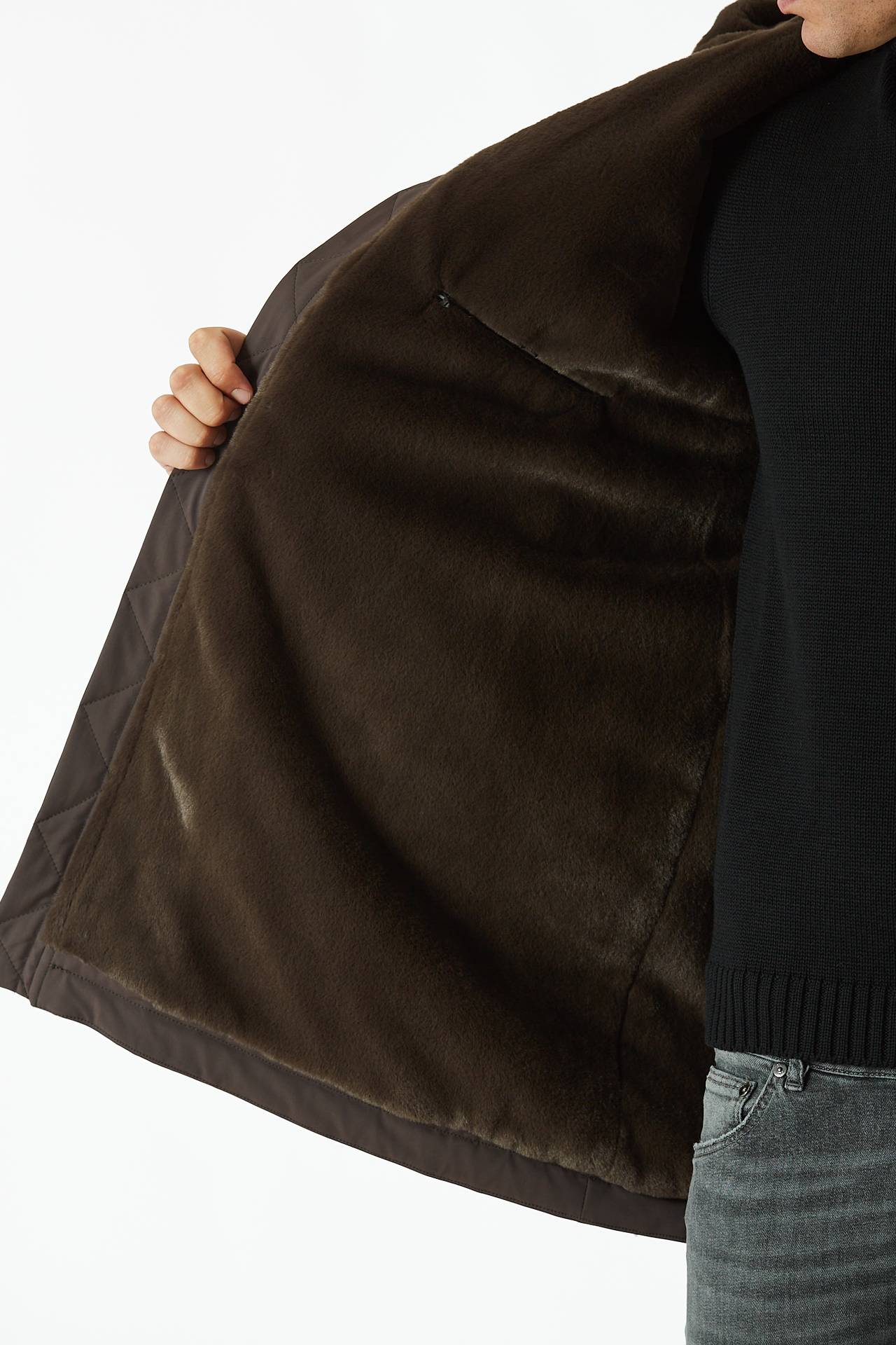 Parka con cappuccio marrone