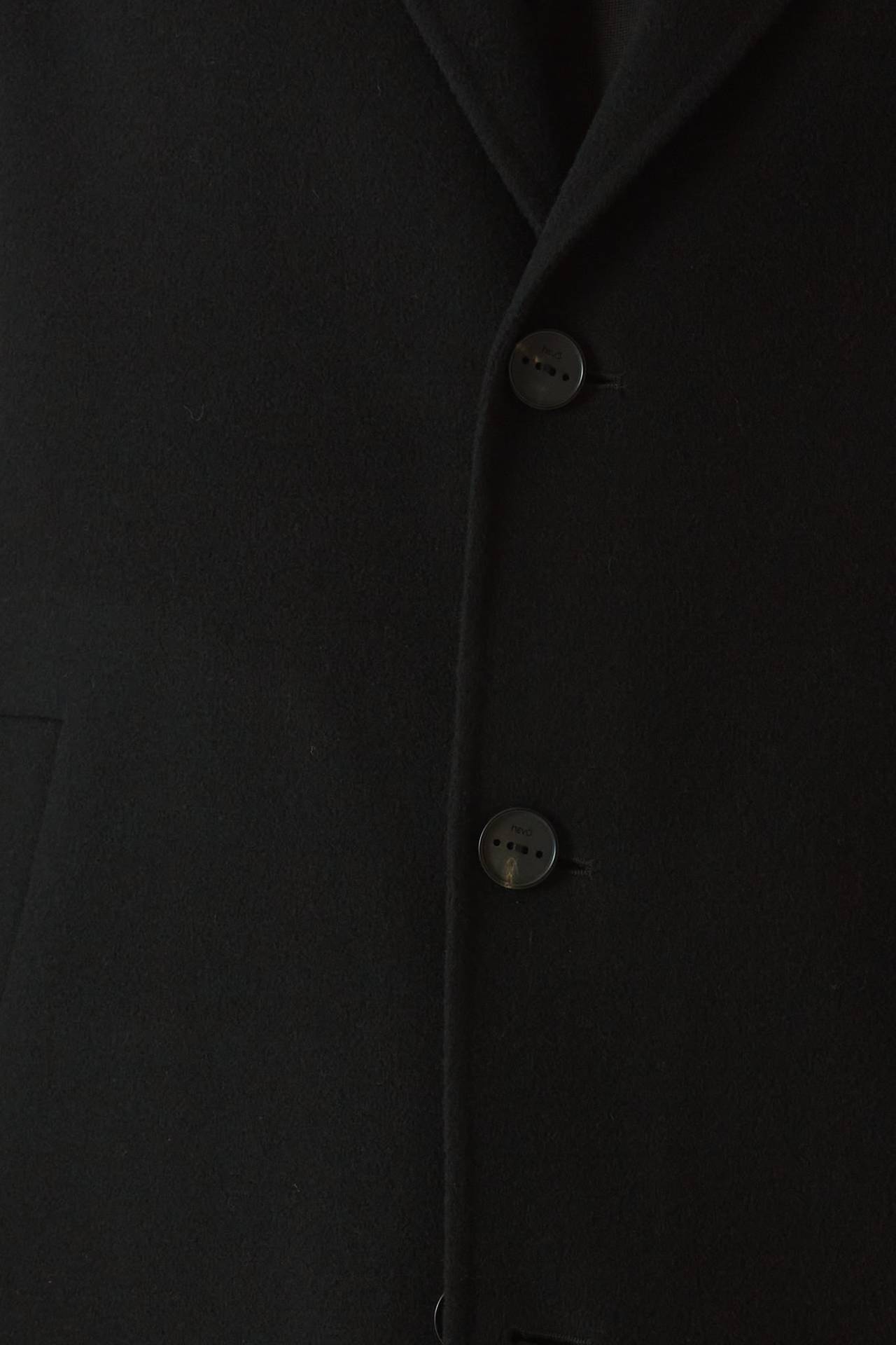 Cappotto in lana monopetto nero