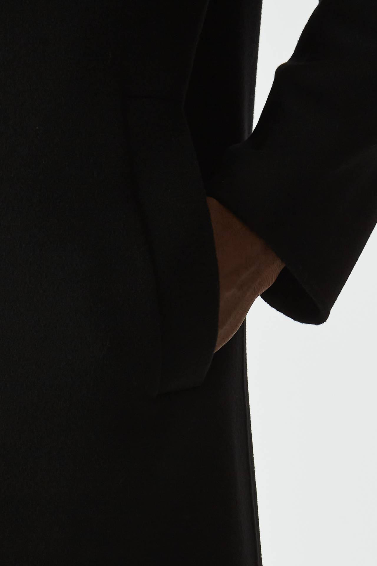 Cappotto in lana monopetto nero