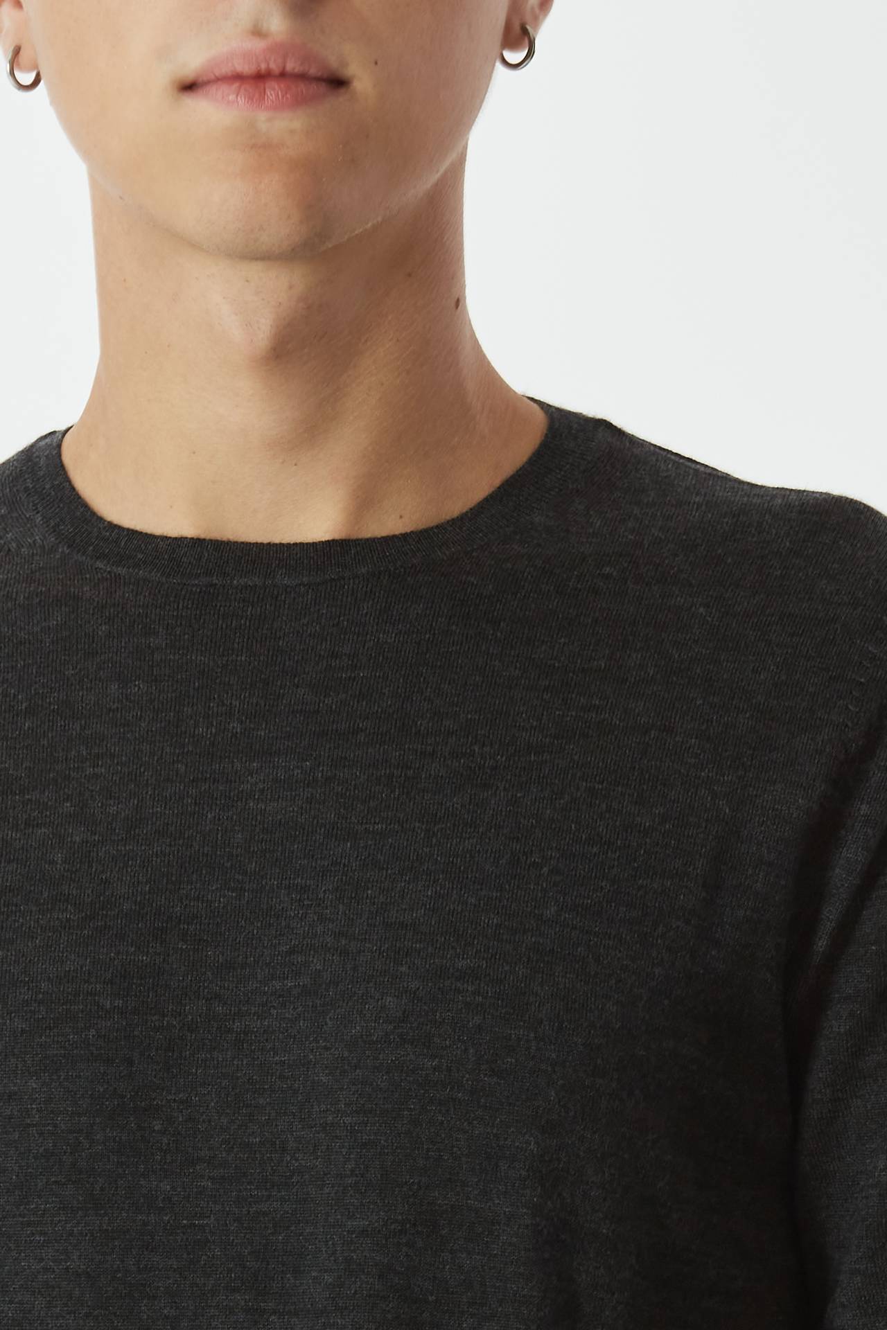 Maglia in lana rasata antracite